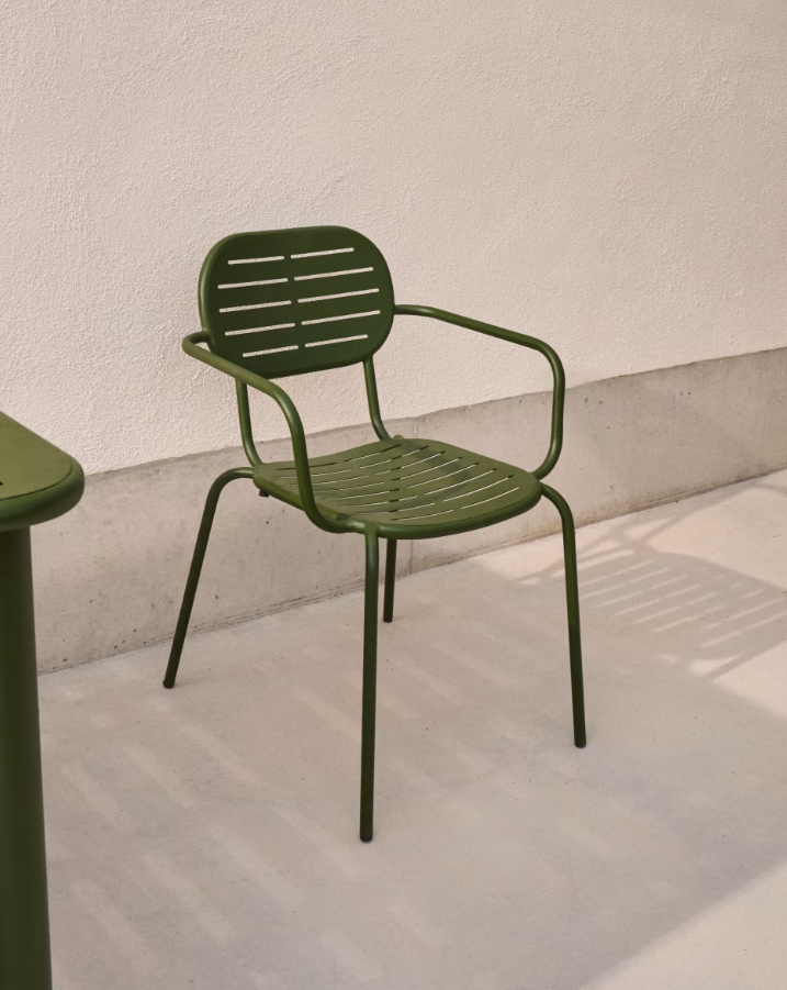 Gartenstuhl mit Armlehnen Brai Green Stal