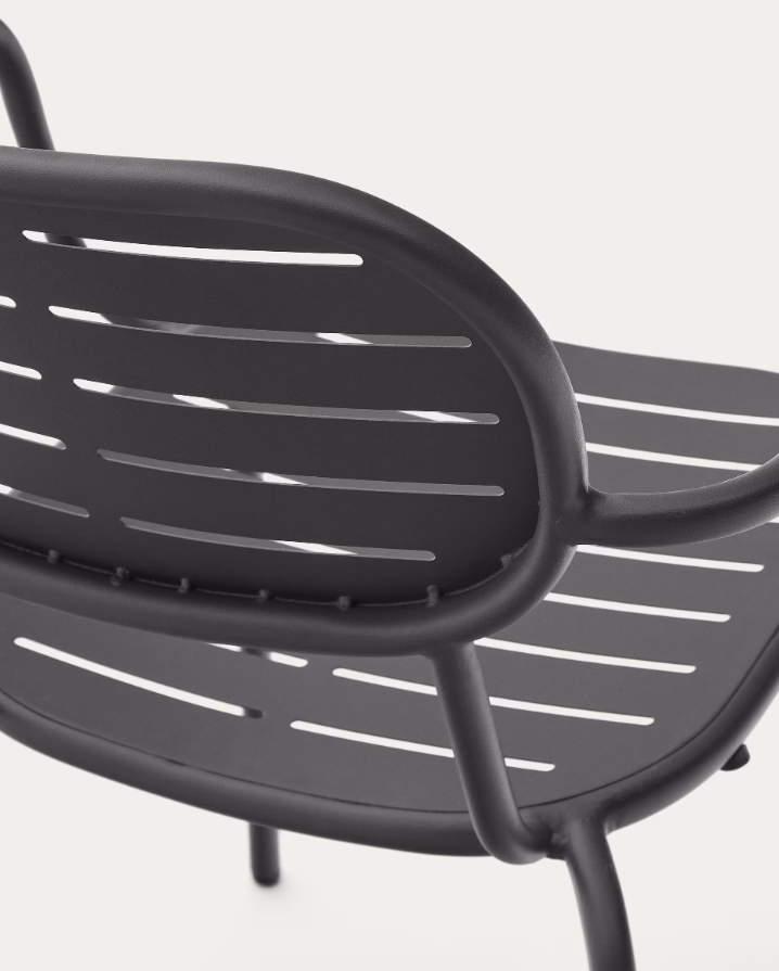 Gartenstuhl mit Armlehnen Brai Graphitstahl