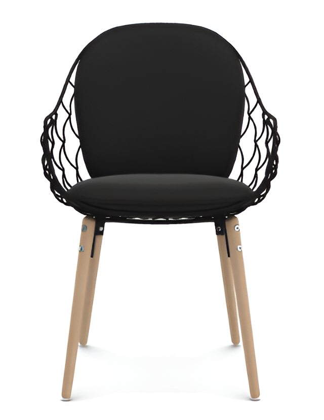 PIÑA Stuhl schwarz mit Eschengestell