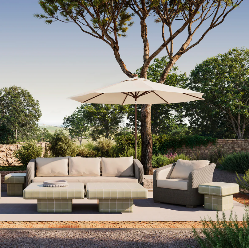 Café-Tisch für den Außenbereich MATEO warmes Grau