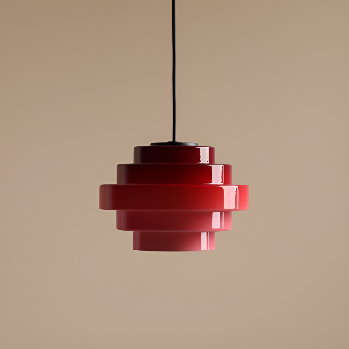 Burgundy filo hanging lamp