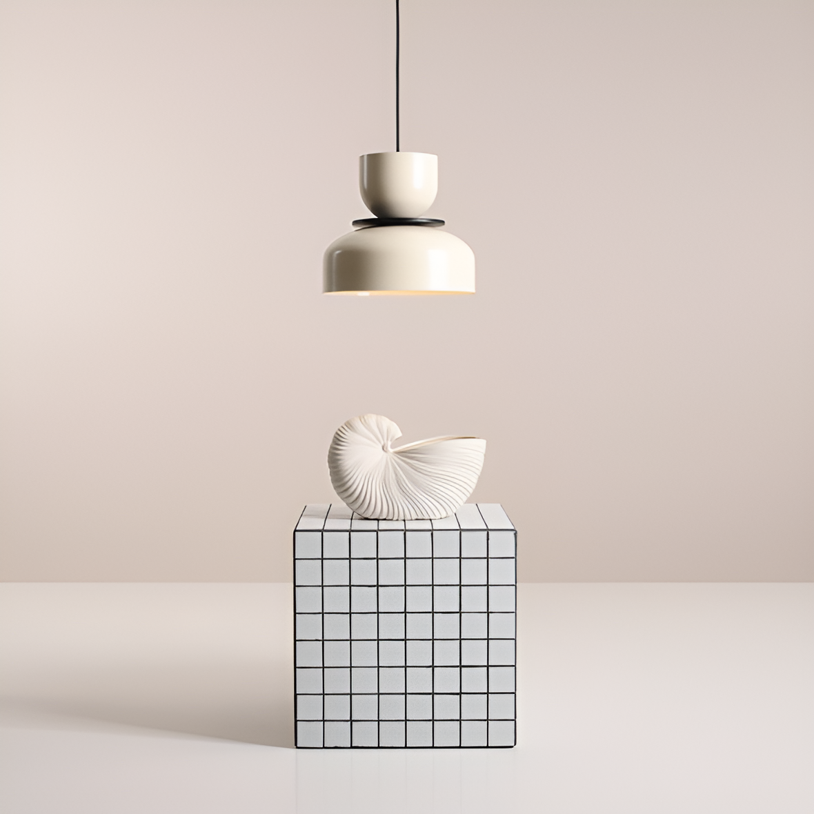Creamy hanging lamp