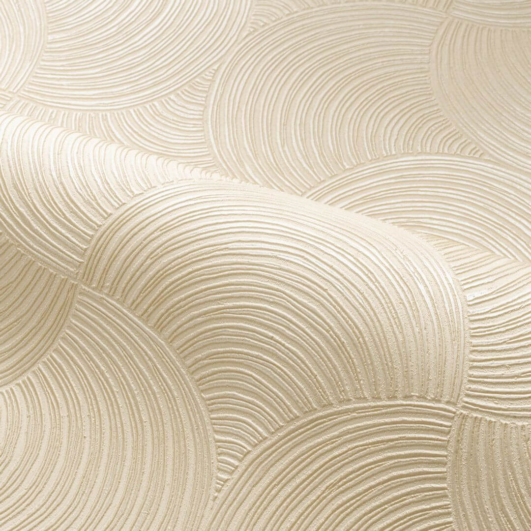 Metallische Strukturtapete mit geometrischem Muster METEORE - SABLE/ARGENT sandfarben