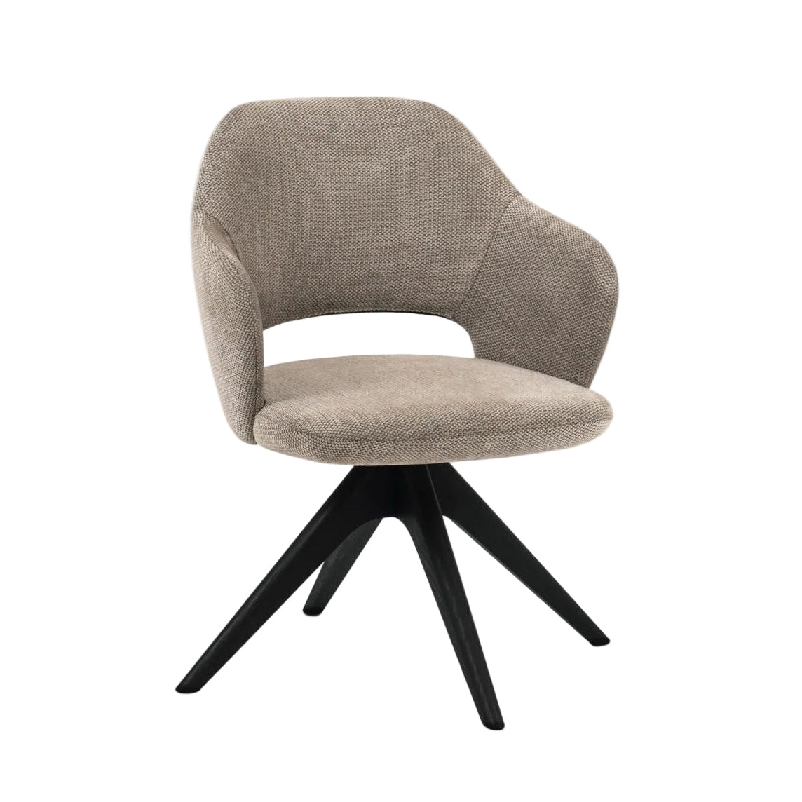 ALIO II Armchair with Upholstered Seat and Wooden Base