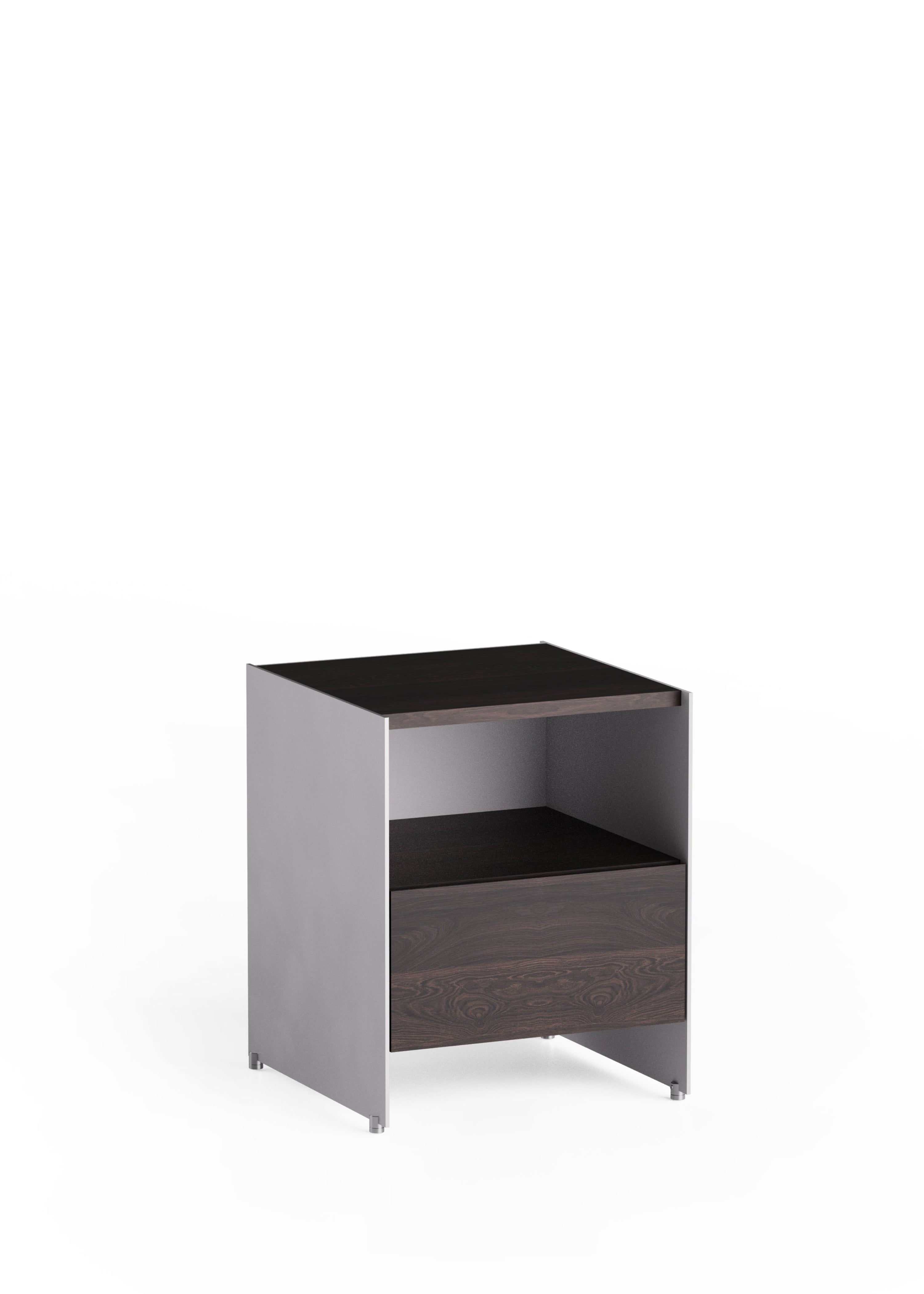 ALOOX 40 Cabinet in Ebony Oak Wood with Aluminum Finish