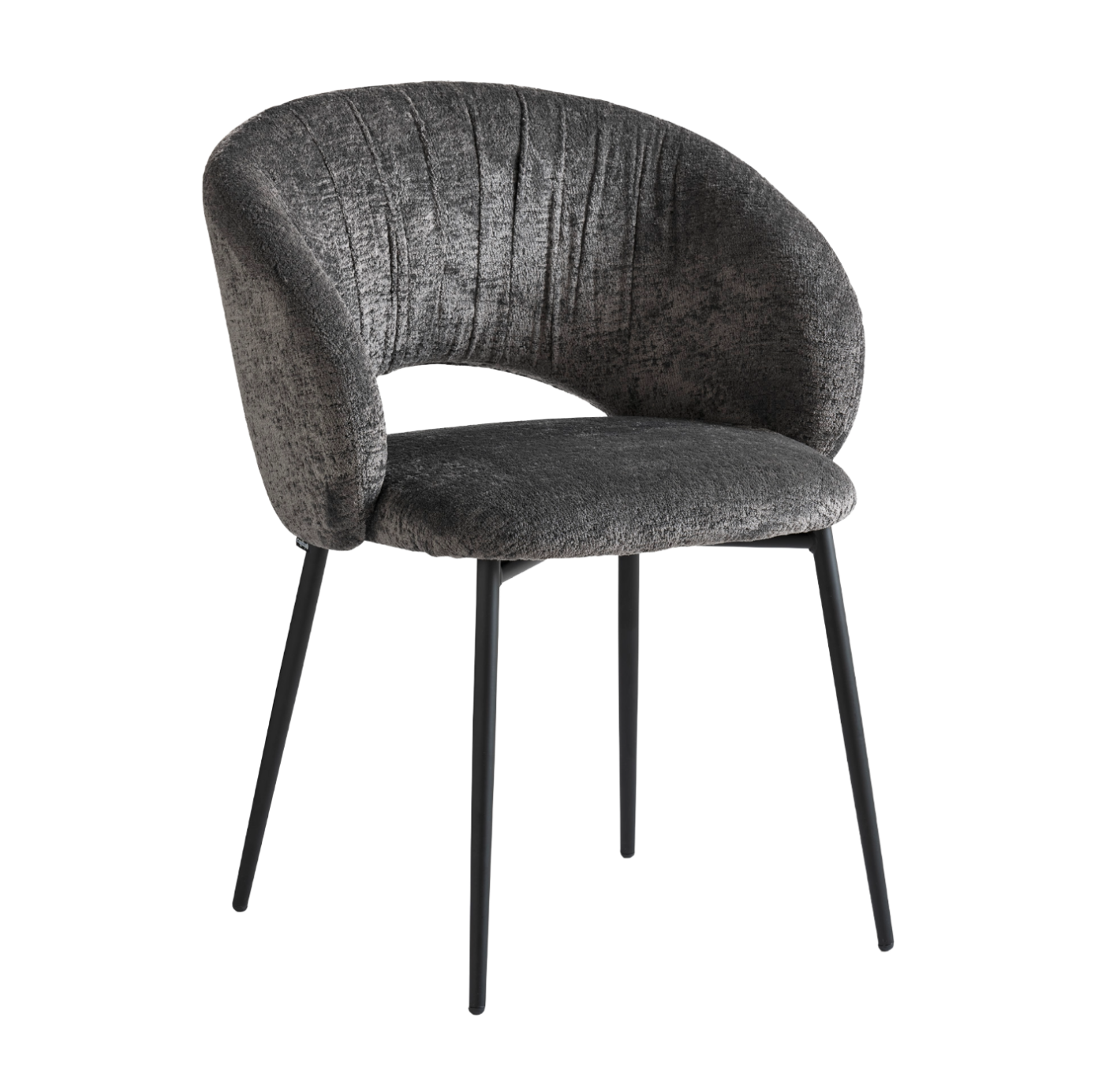 Upholstered ANIME Chair with Black Metal Base