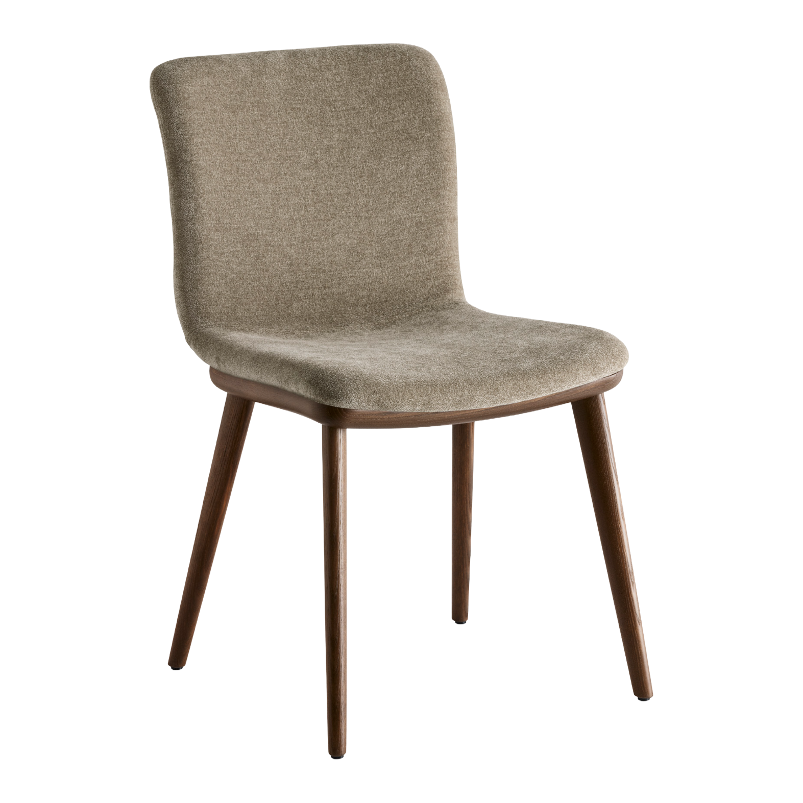 Upholstered ANNIE Chair with Dark Wooden Base