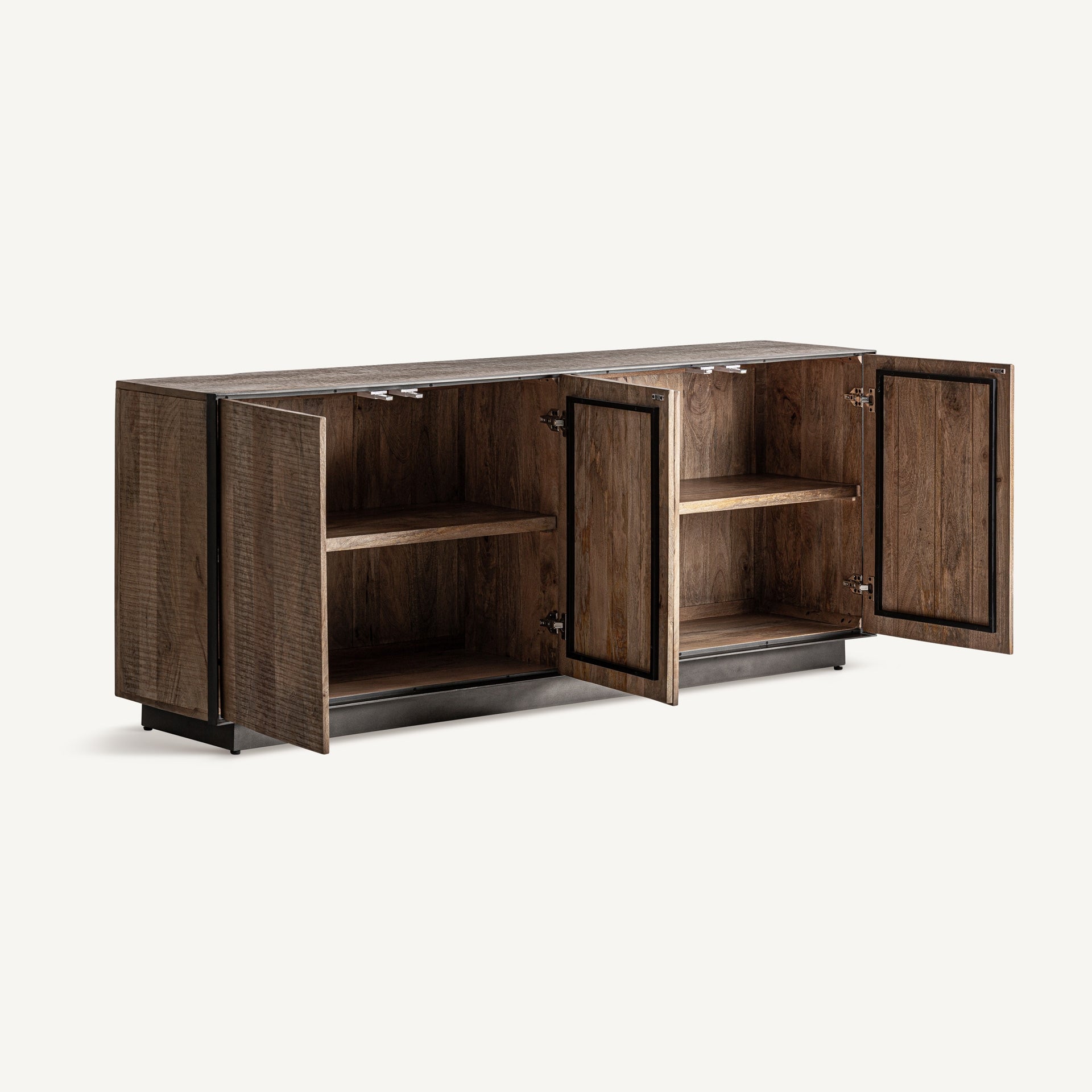 KREFELD Mango Wood Chest of Drawers with Iron Finish