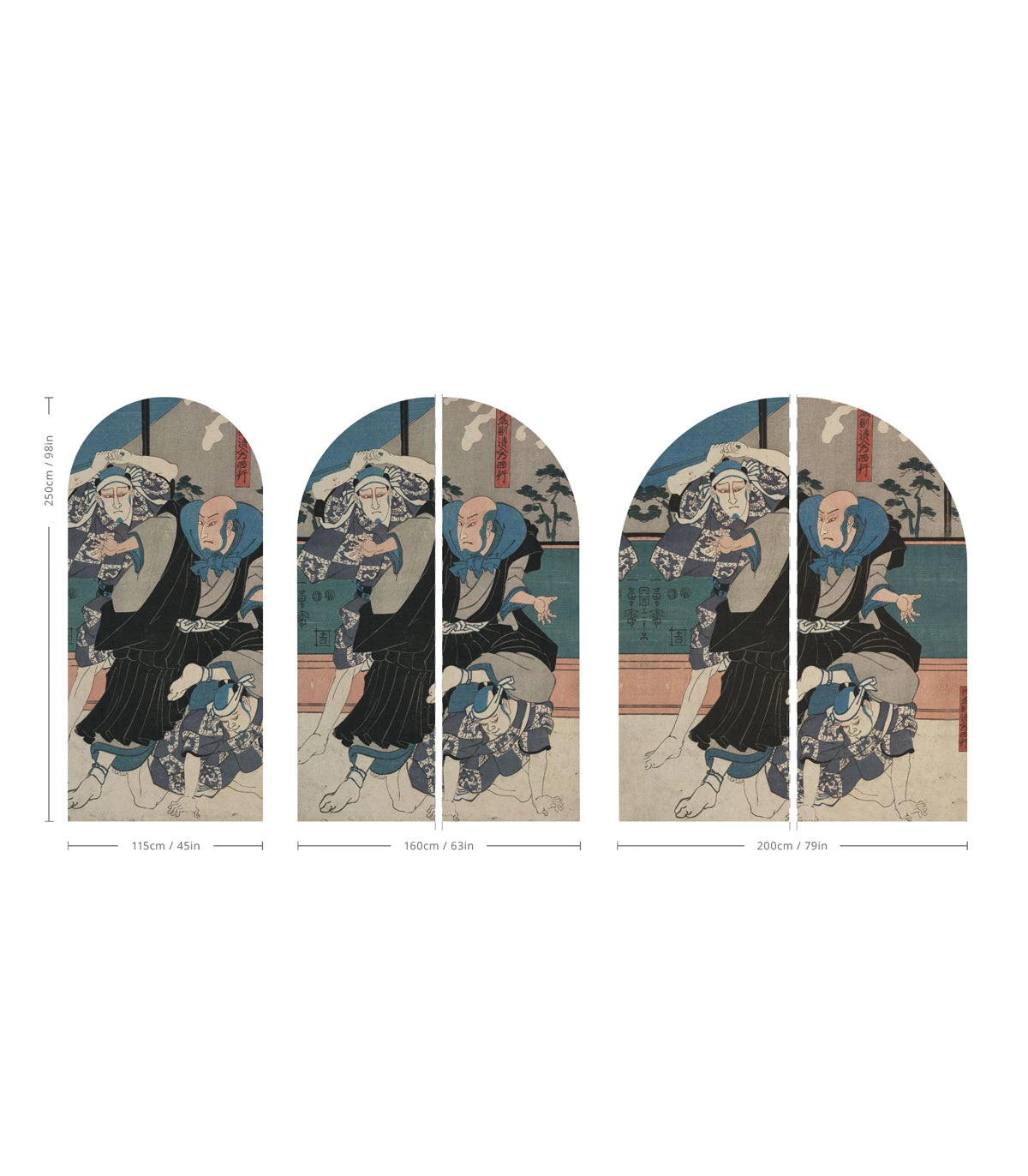 Vlies-Tapete in Bogenform ZEN WARRIORS dunkelblau