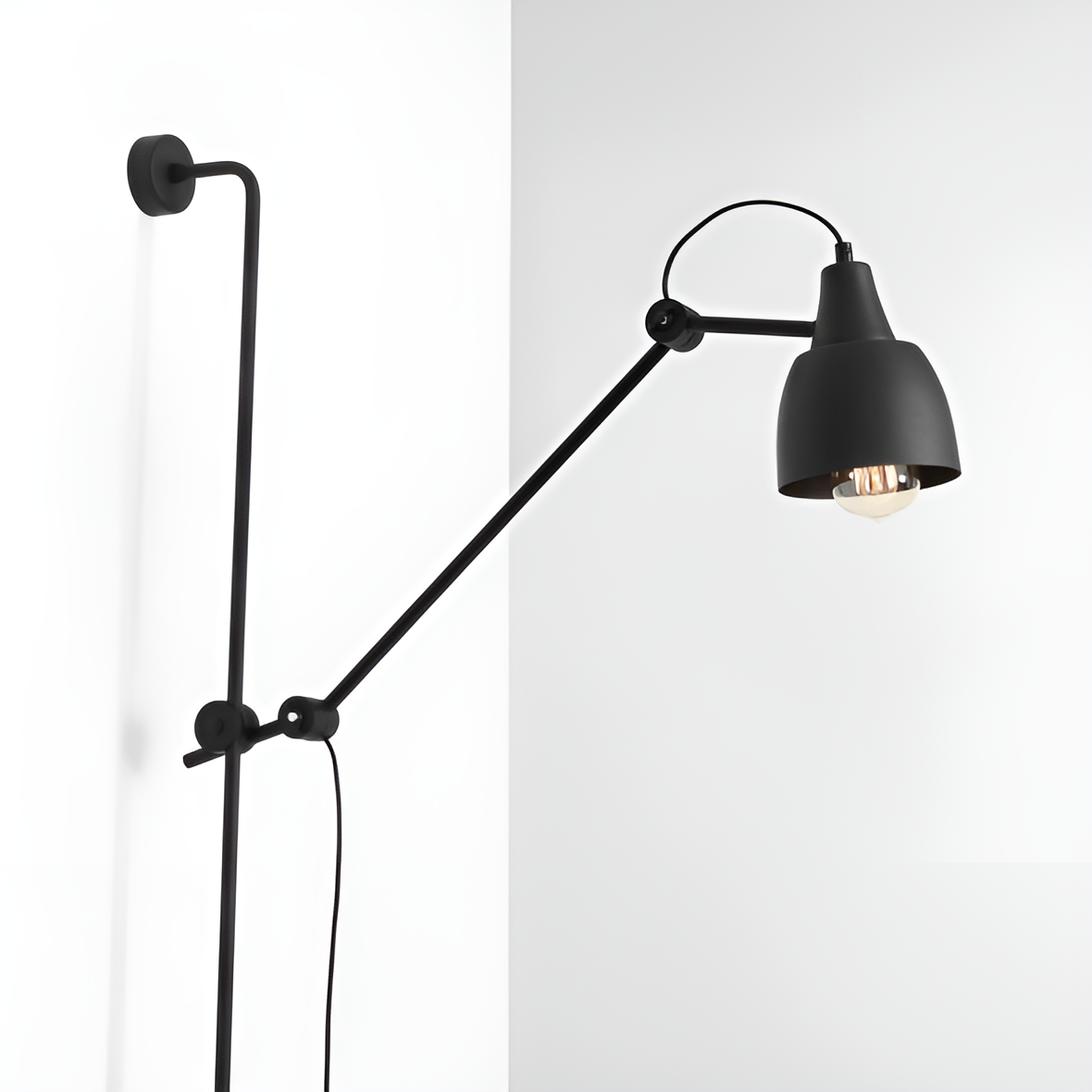 Wandlampe mit verstellbarem Arm DRON schwarz