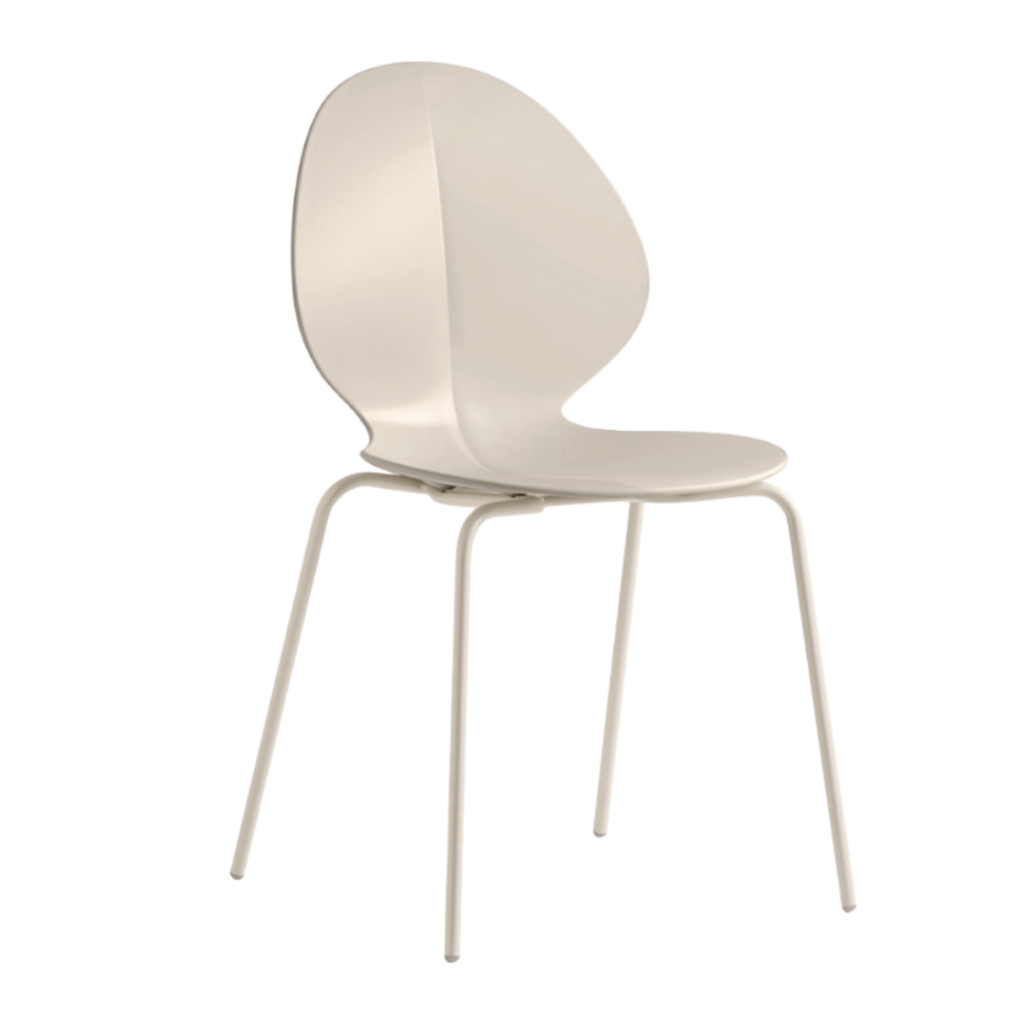 BASIL Chair with Cream Seat and Cream Metal Base