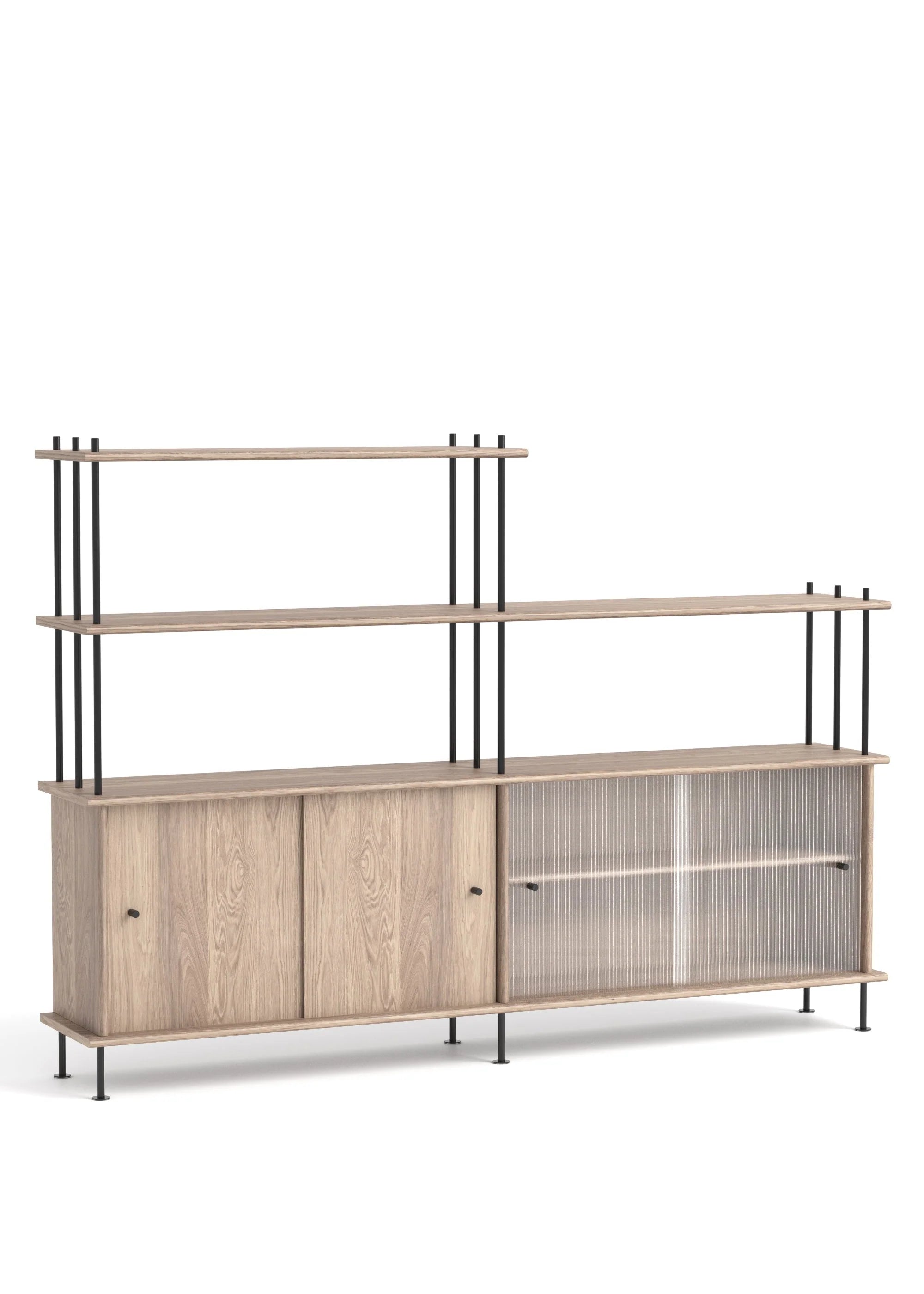 Schrank BAVA 200 weiß geöltes Eichenholz