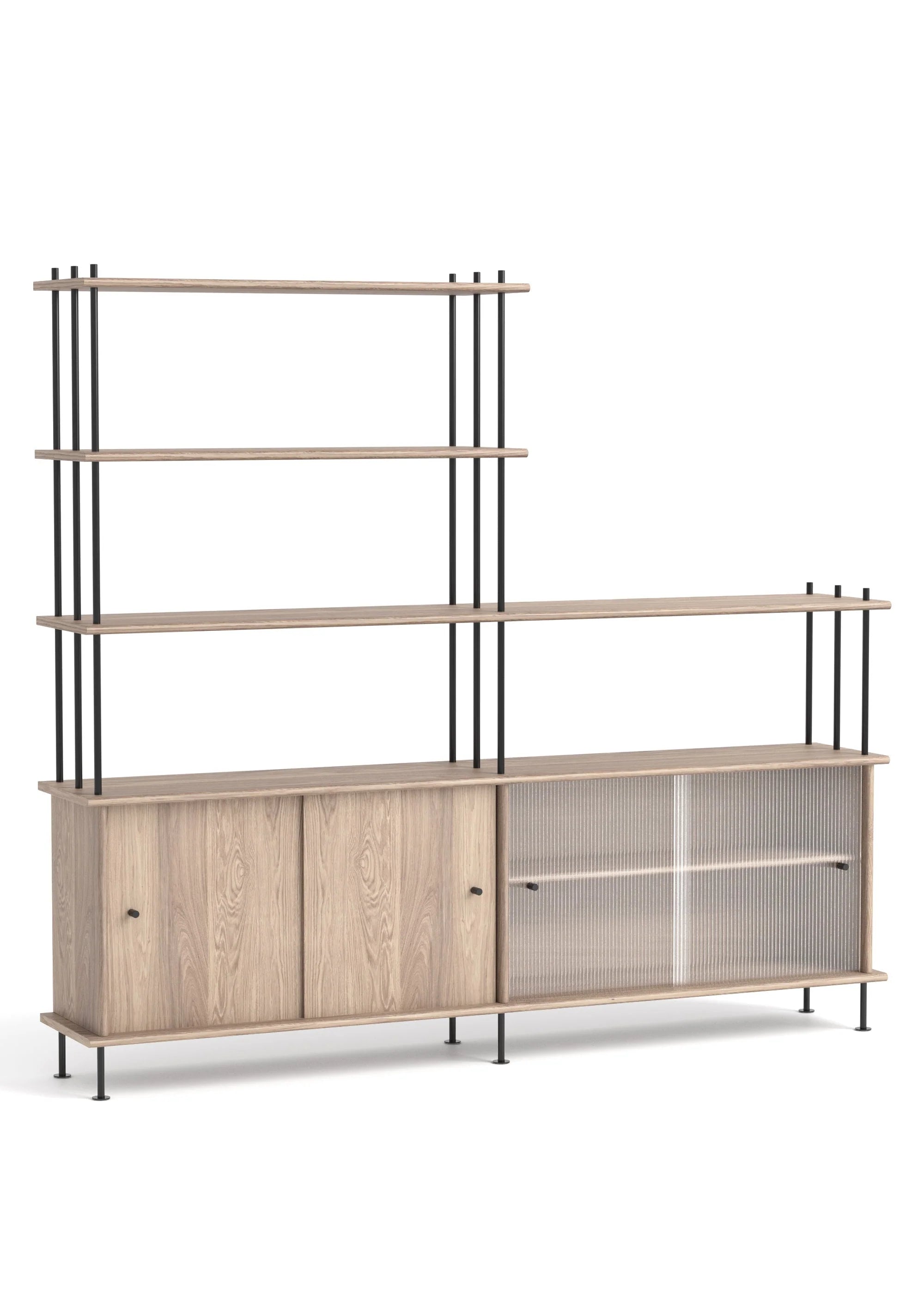 Schrank BAVA 200 weiß geöltes Eichenholz