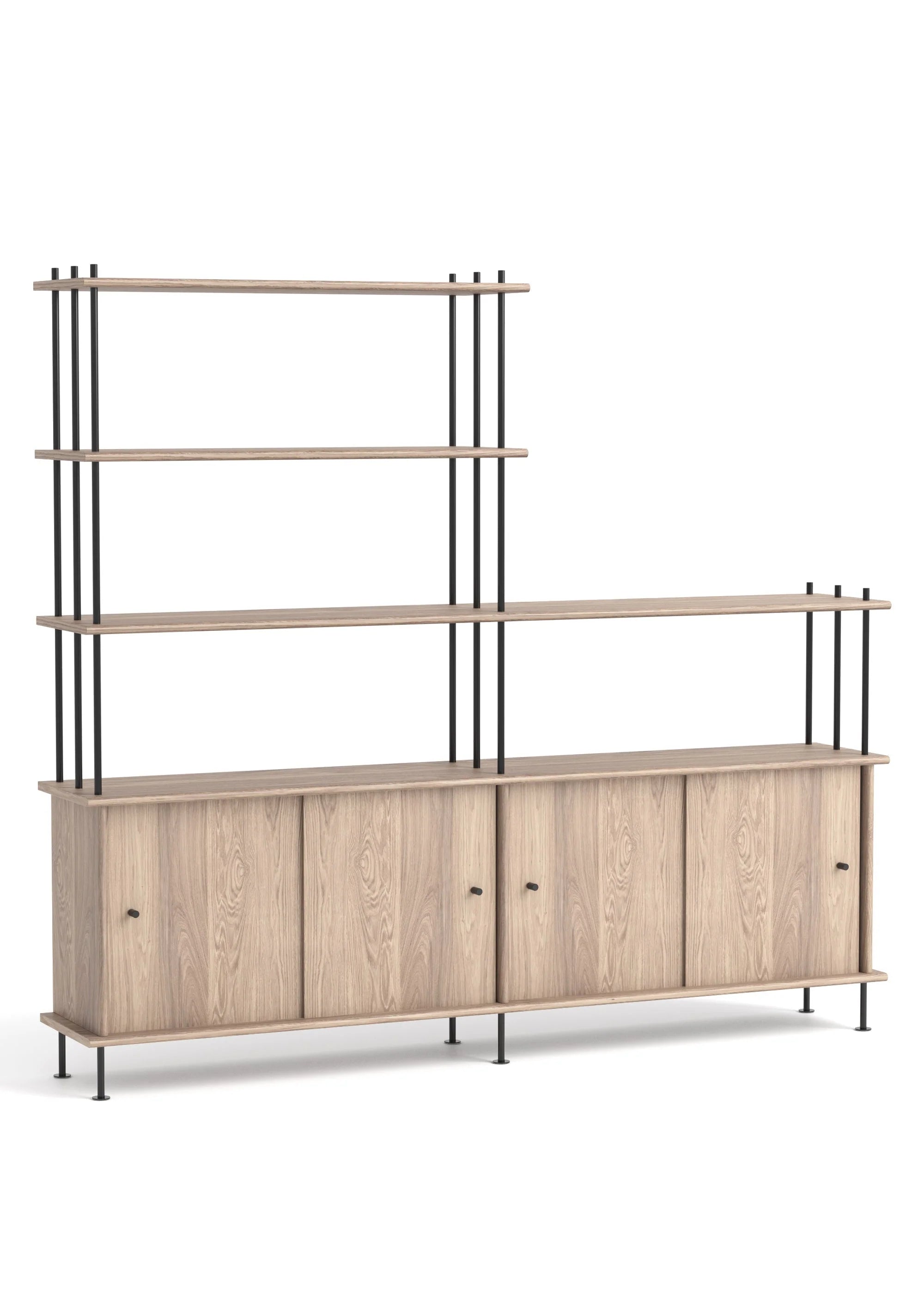 Schrank BAVA 200 weiß geöltes Eichenholz