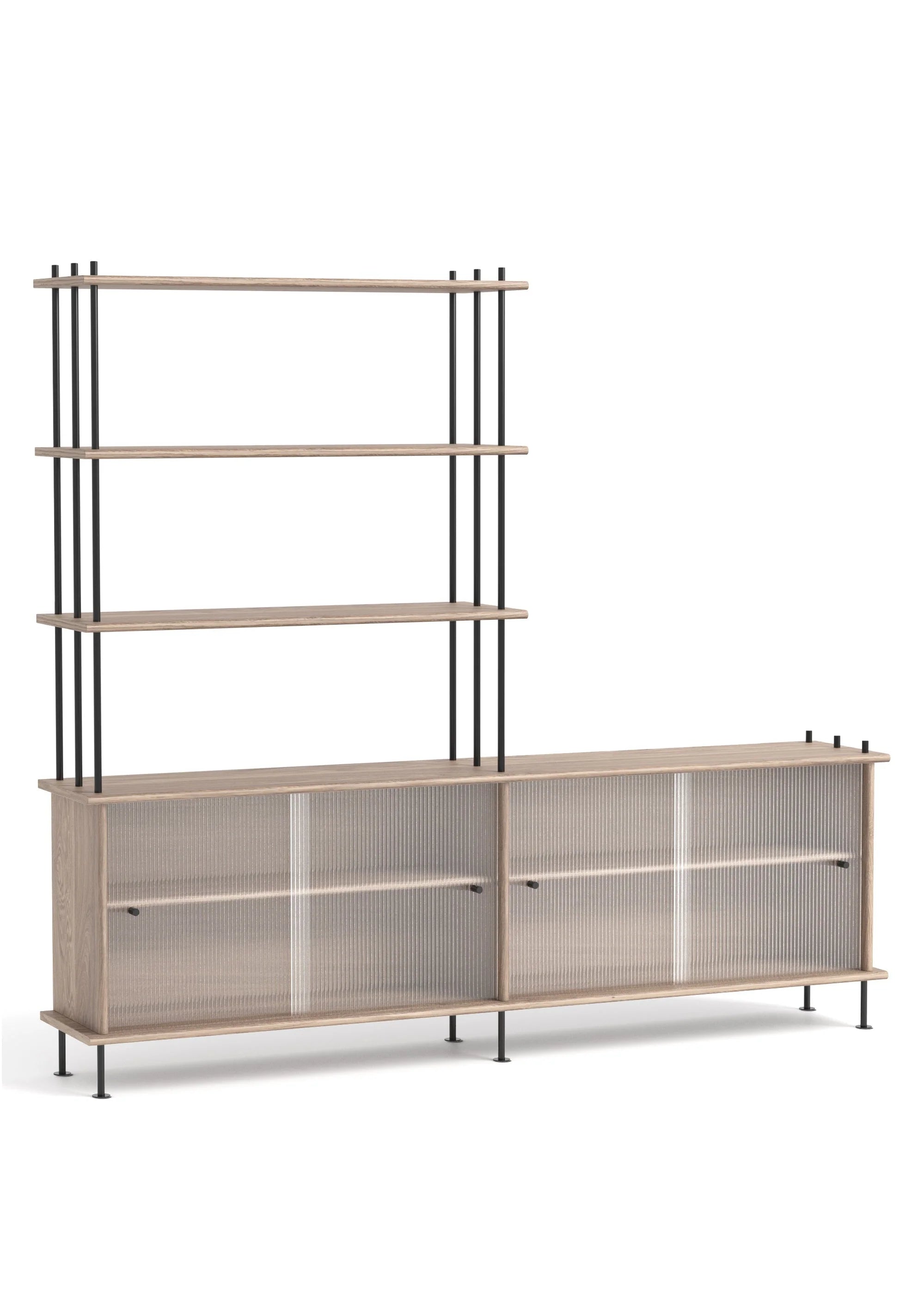 Schrank BAVA 200 weiß geöltes Eichenholz