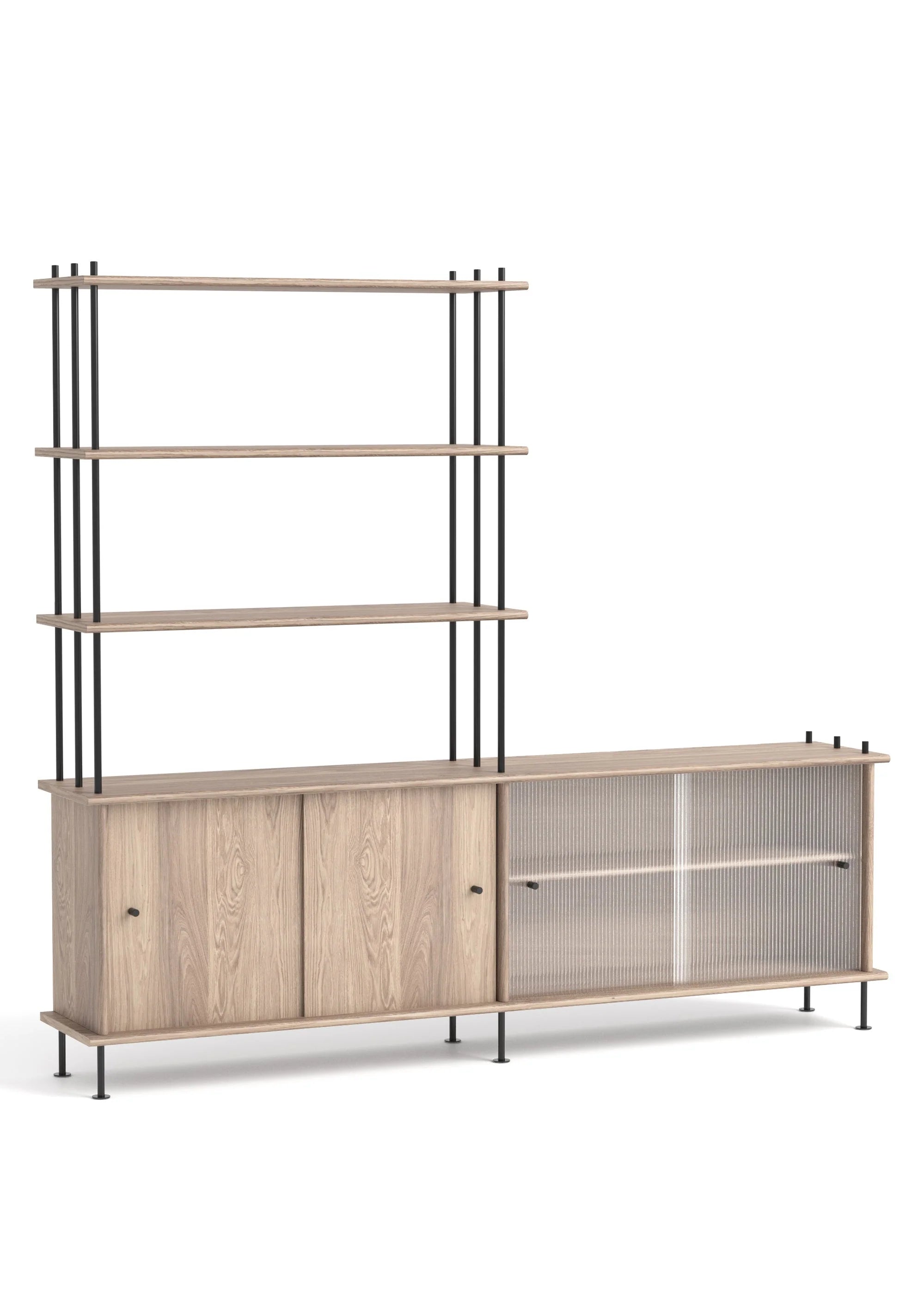 Schrank BAVA 200 weiß geöltes Eichenholz