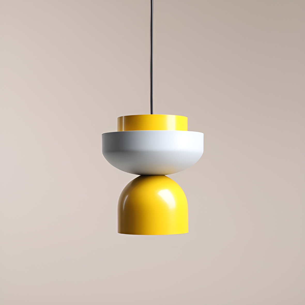 Hanging lamp yellow with gray