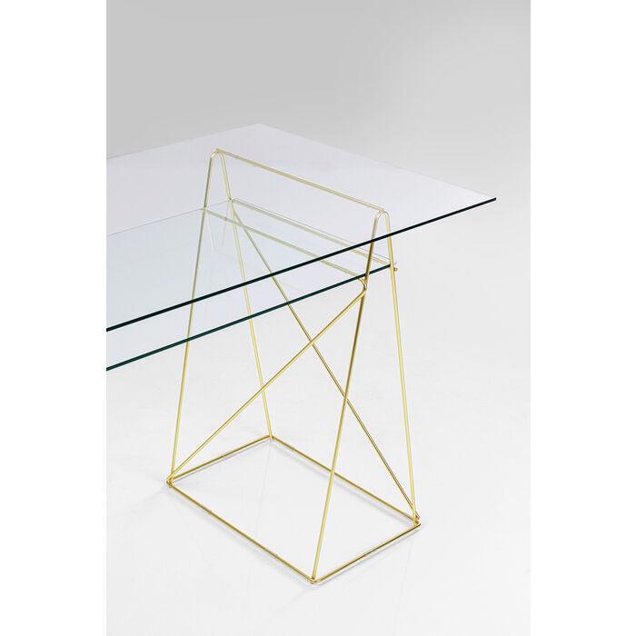 Biurko szklane POLAR złota podstawa - Eye on Design