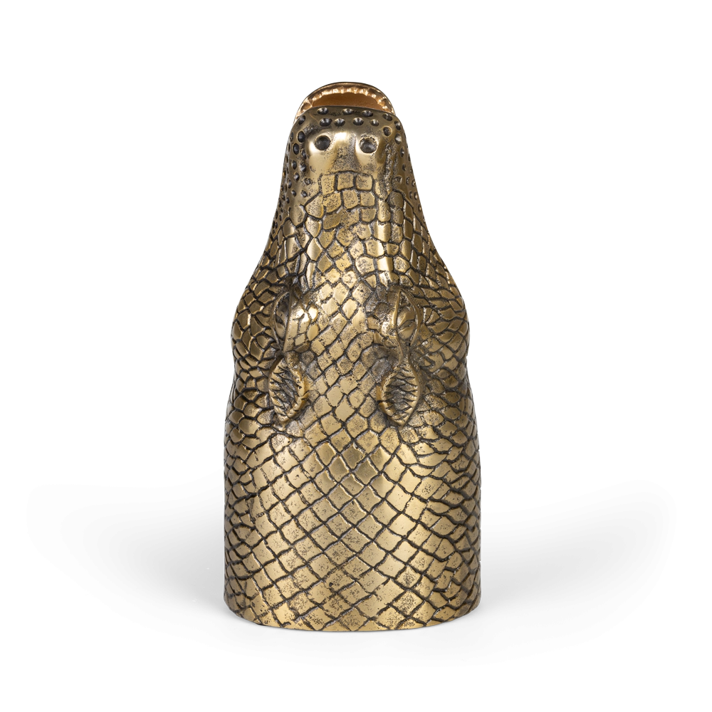 SEE YOU LATER ALLIGATOR Vase Antik Messing