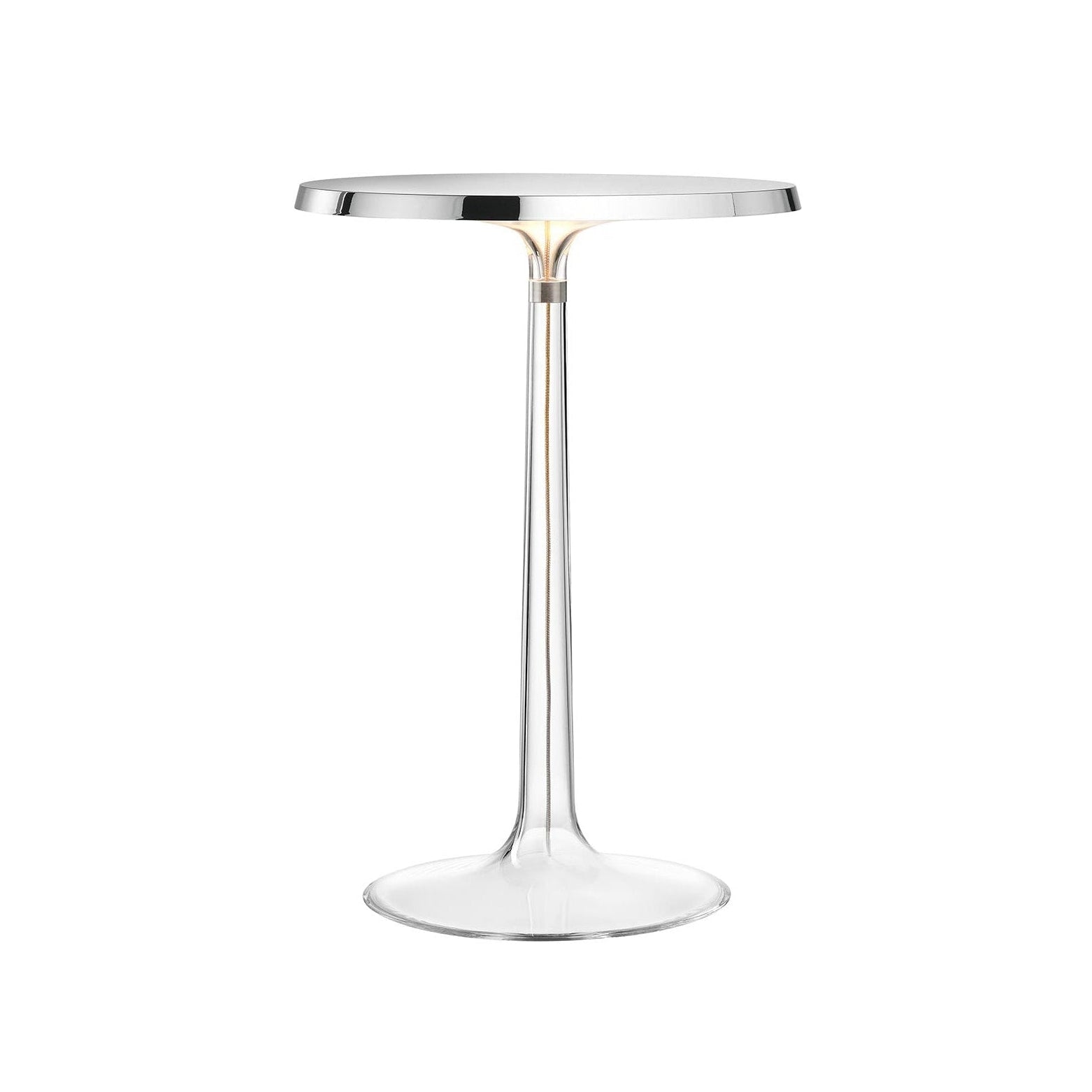 BON JOUR chrome table lamp with fabric shade