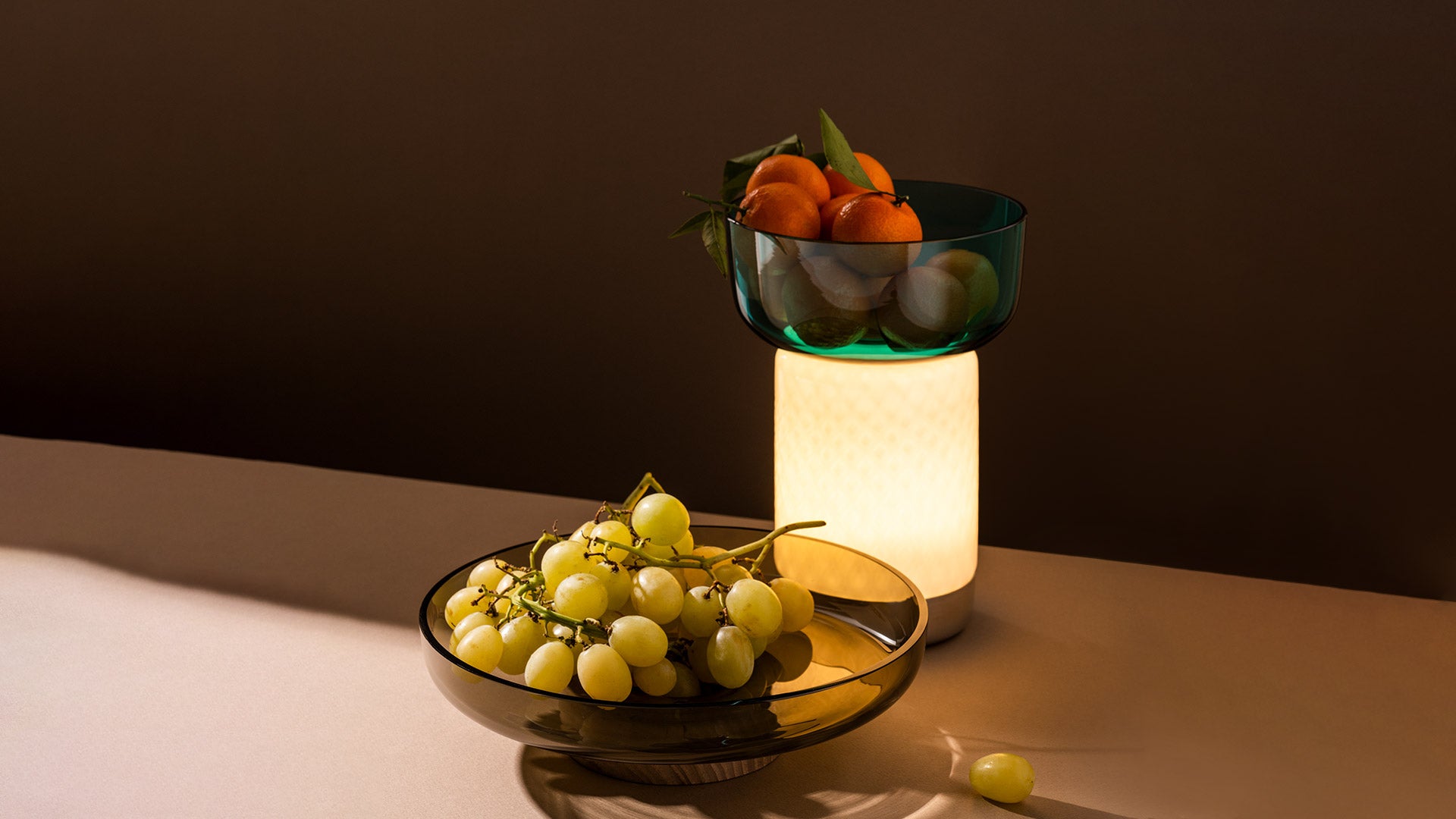 Portable Lamp BONTA BOWL white with yellow