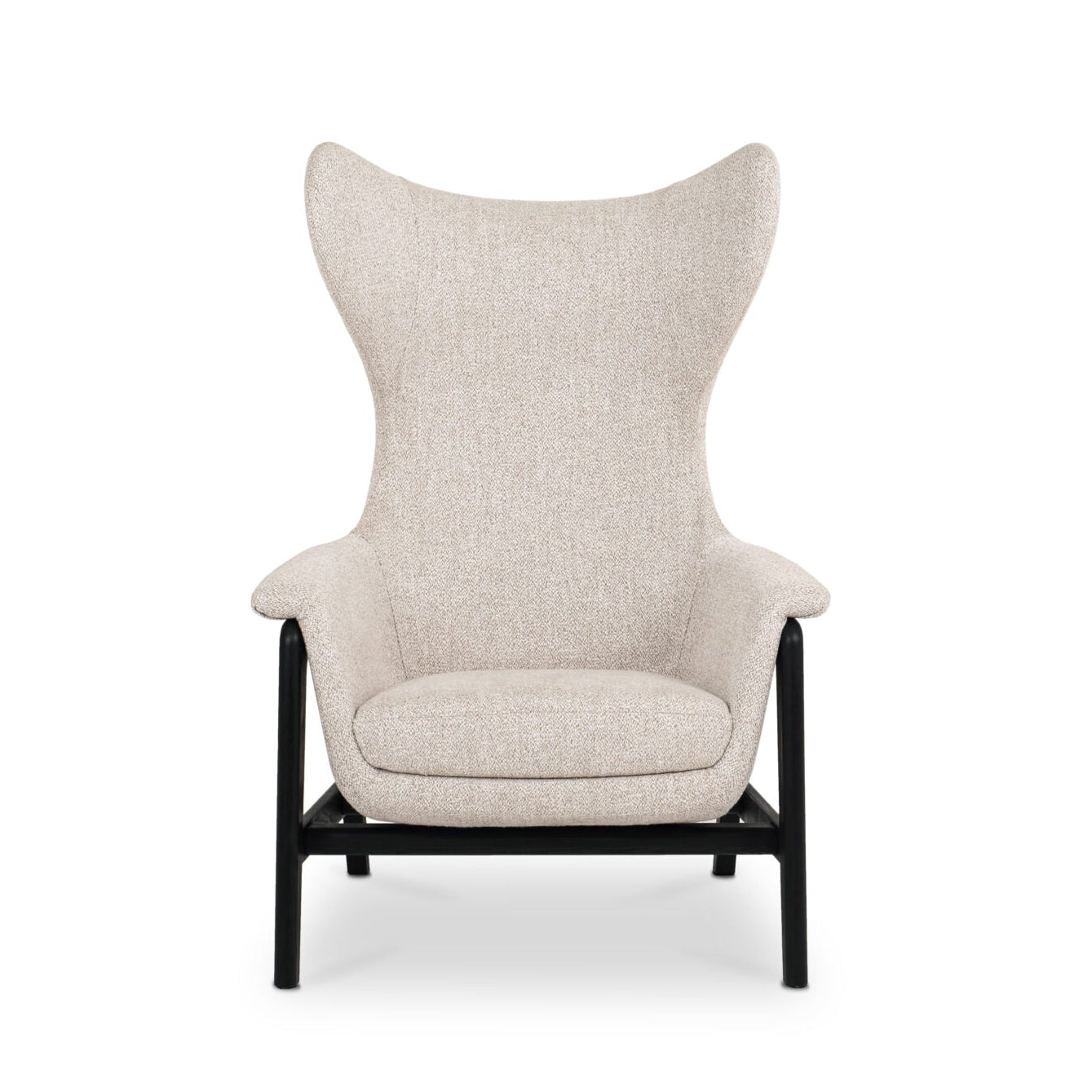 BUTTERFLY upholstered armchair with wooden base