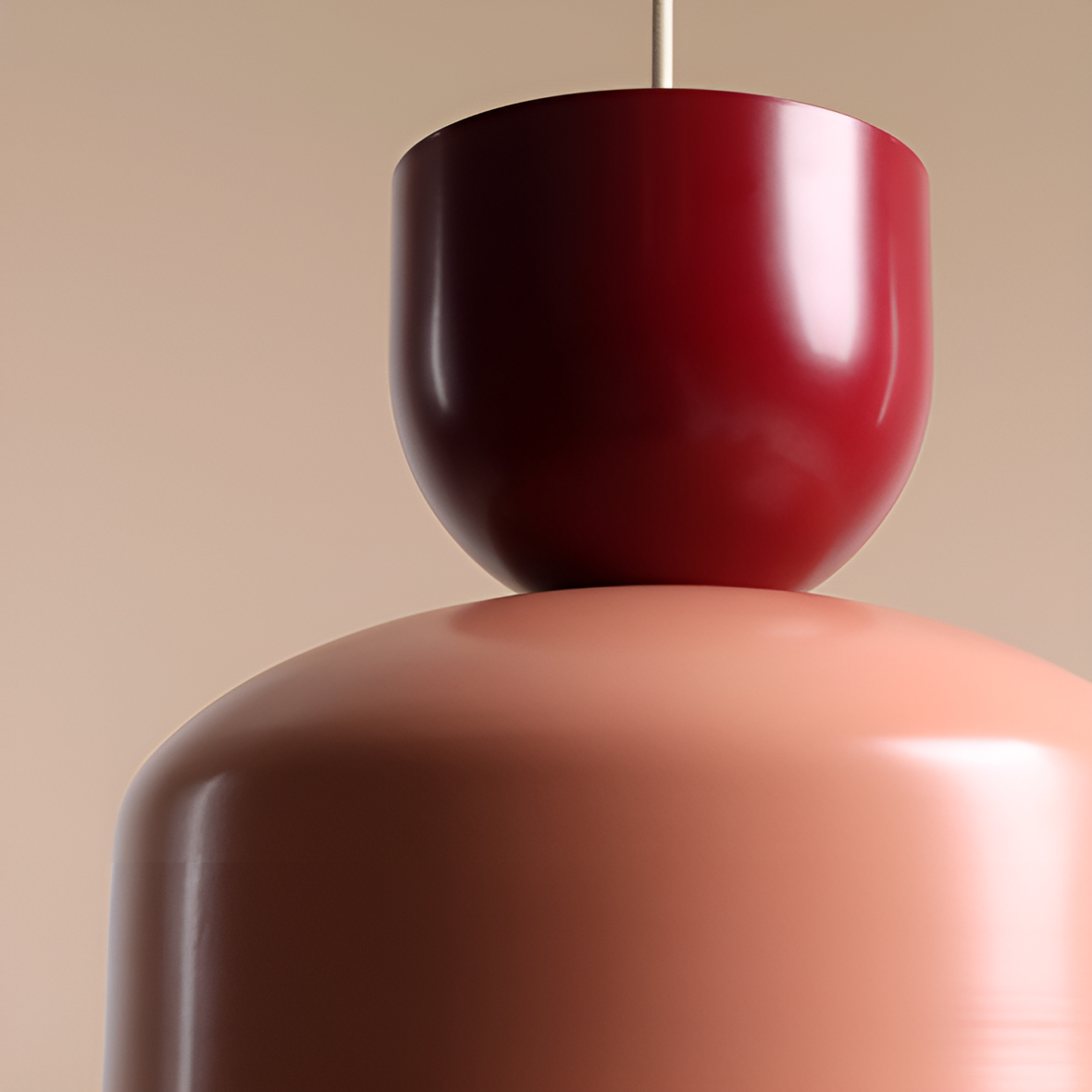 Hanging lamp for burgundy with coral