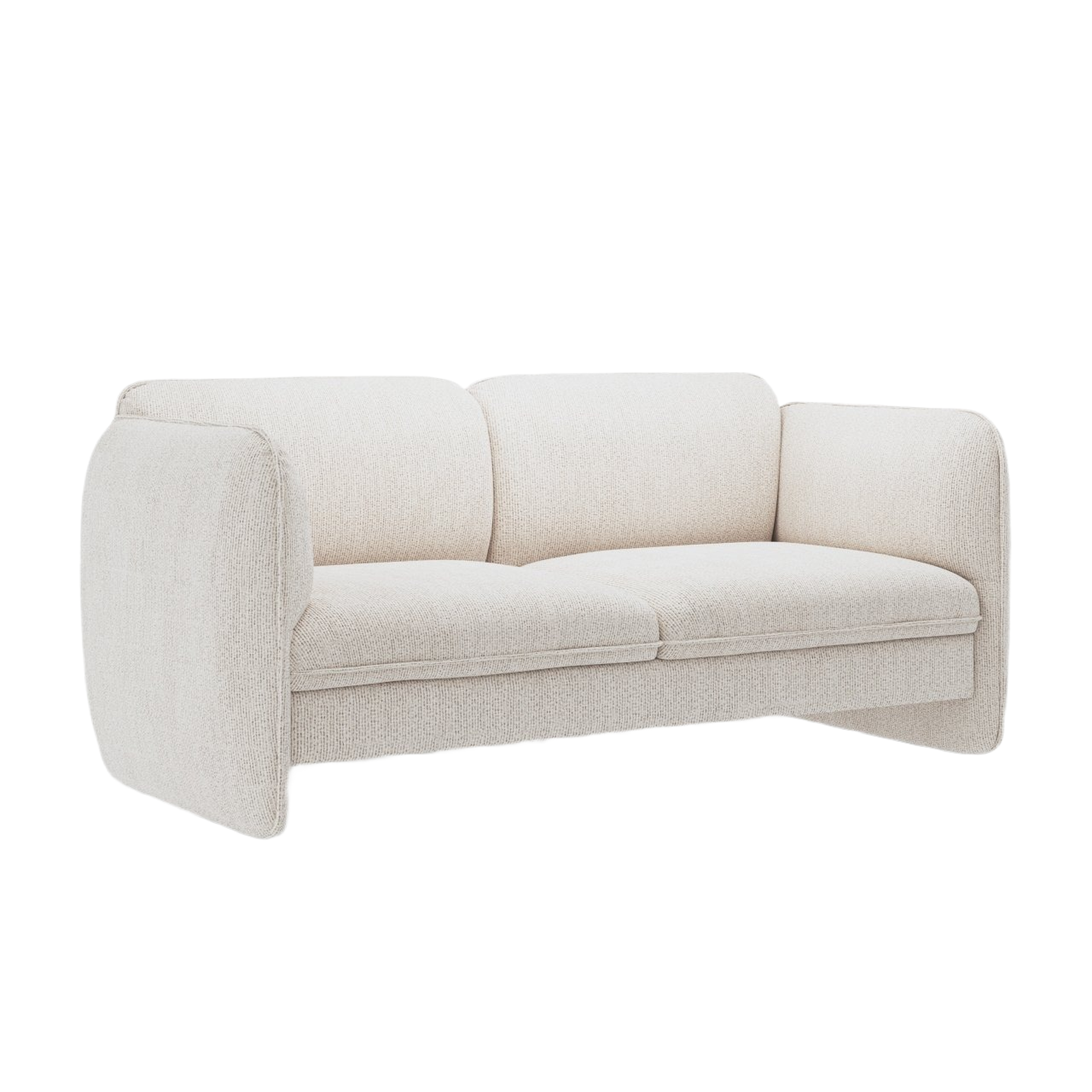 Sofa 2-Sitzer GEORGIA hellbeige Chenille