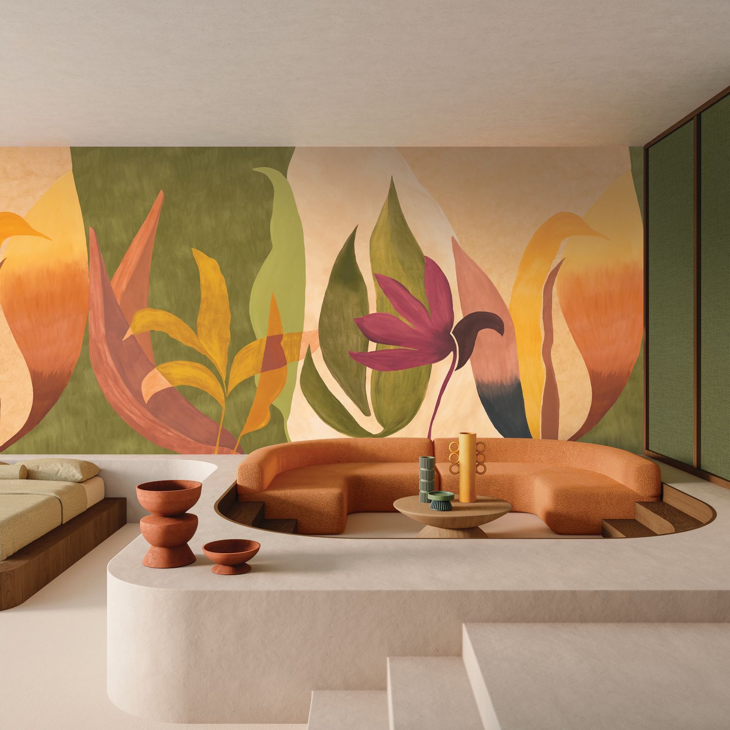 NAHUA botanical pattern mural
