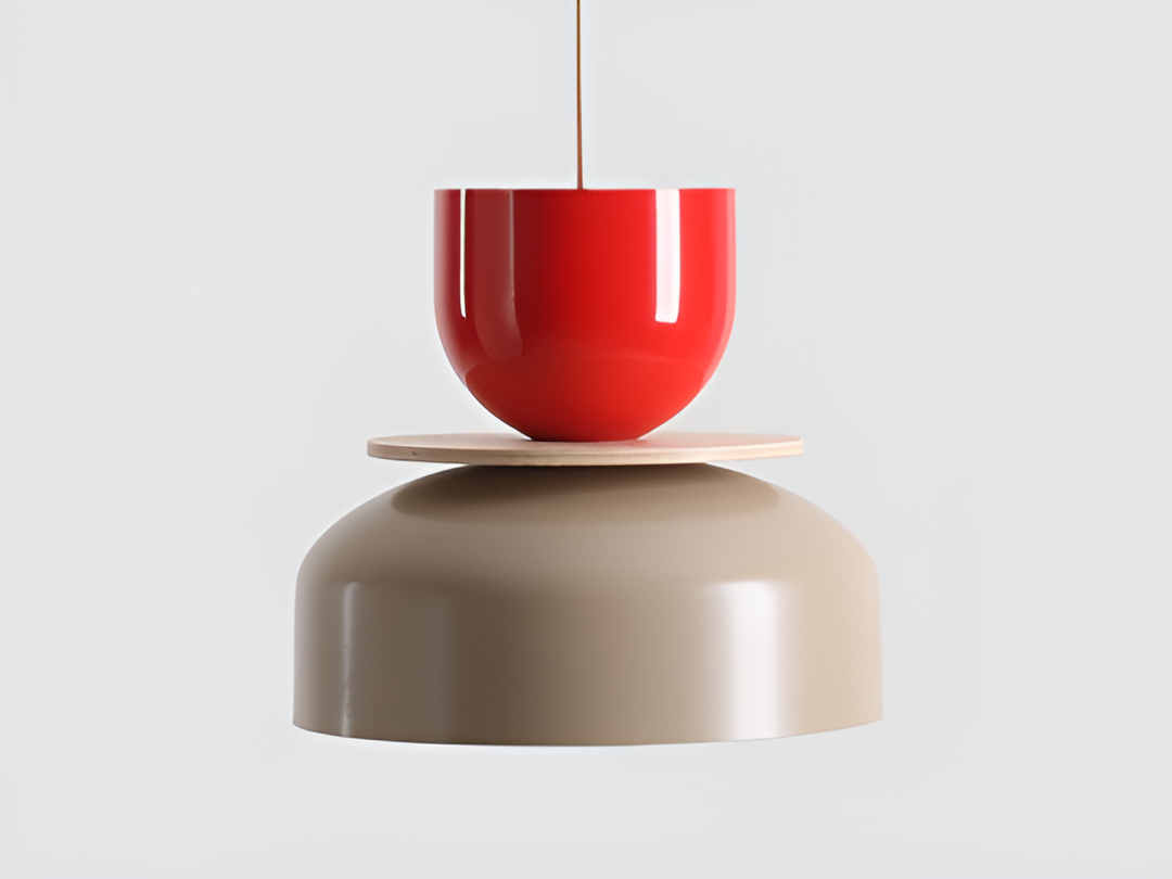 Hanging lamp UTO red with beige
