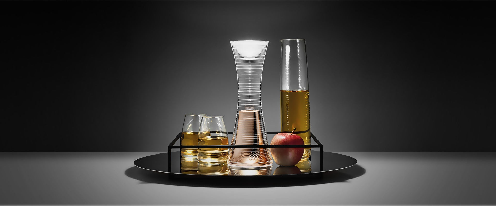 Tragbare Lampe COME TOGETHER transparent mit Kupfer