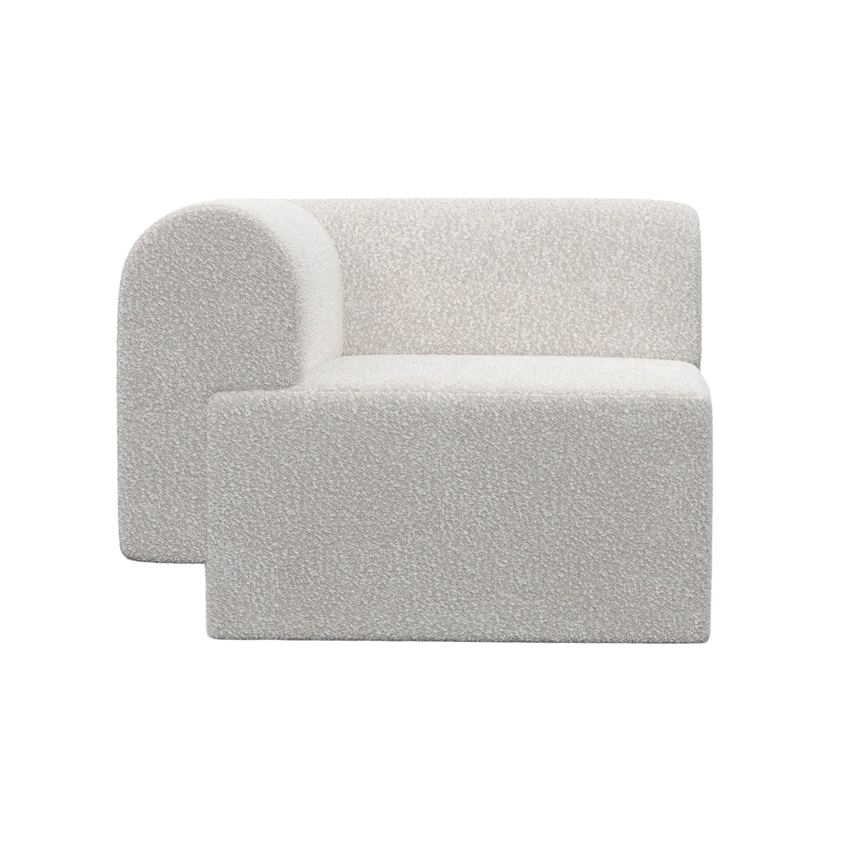 Modulsofa TORI - Eckmodul in hellgrauem Boucle