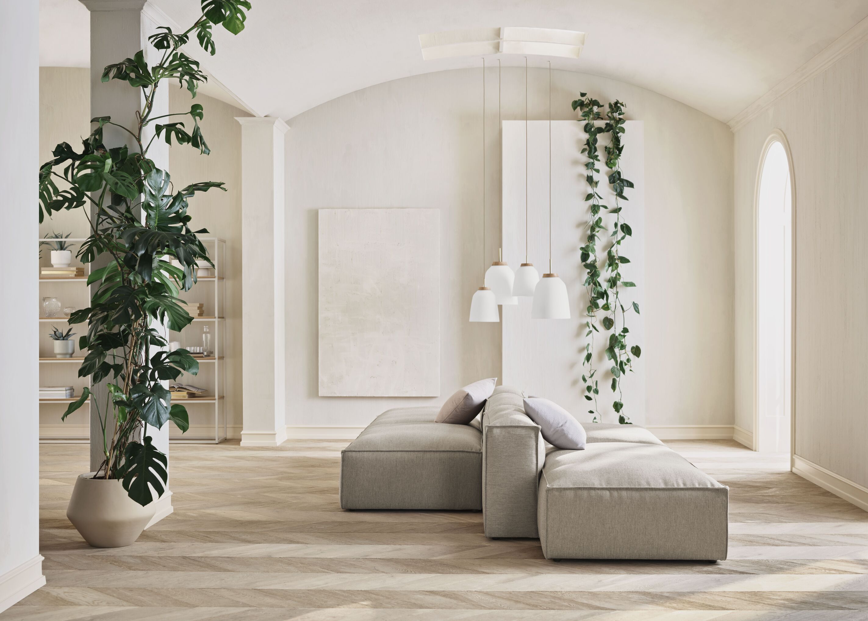 Modulares Sofa Cosima - links -Handmodul mit einer offenen Seite