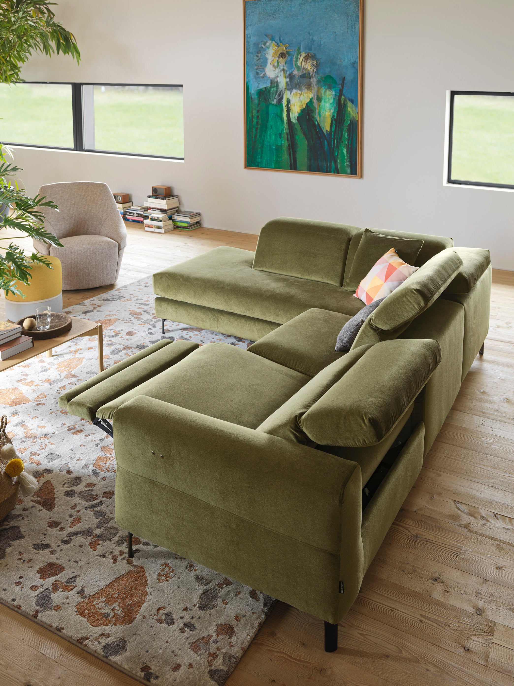 Right-facing corner sofa NORMA upholstered