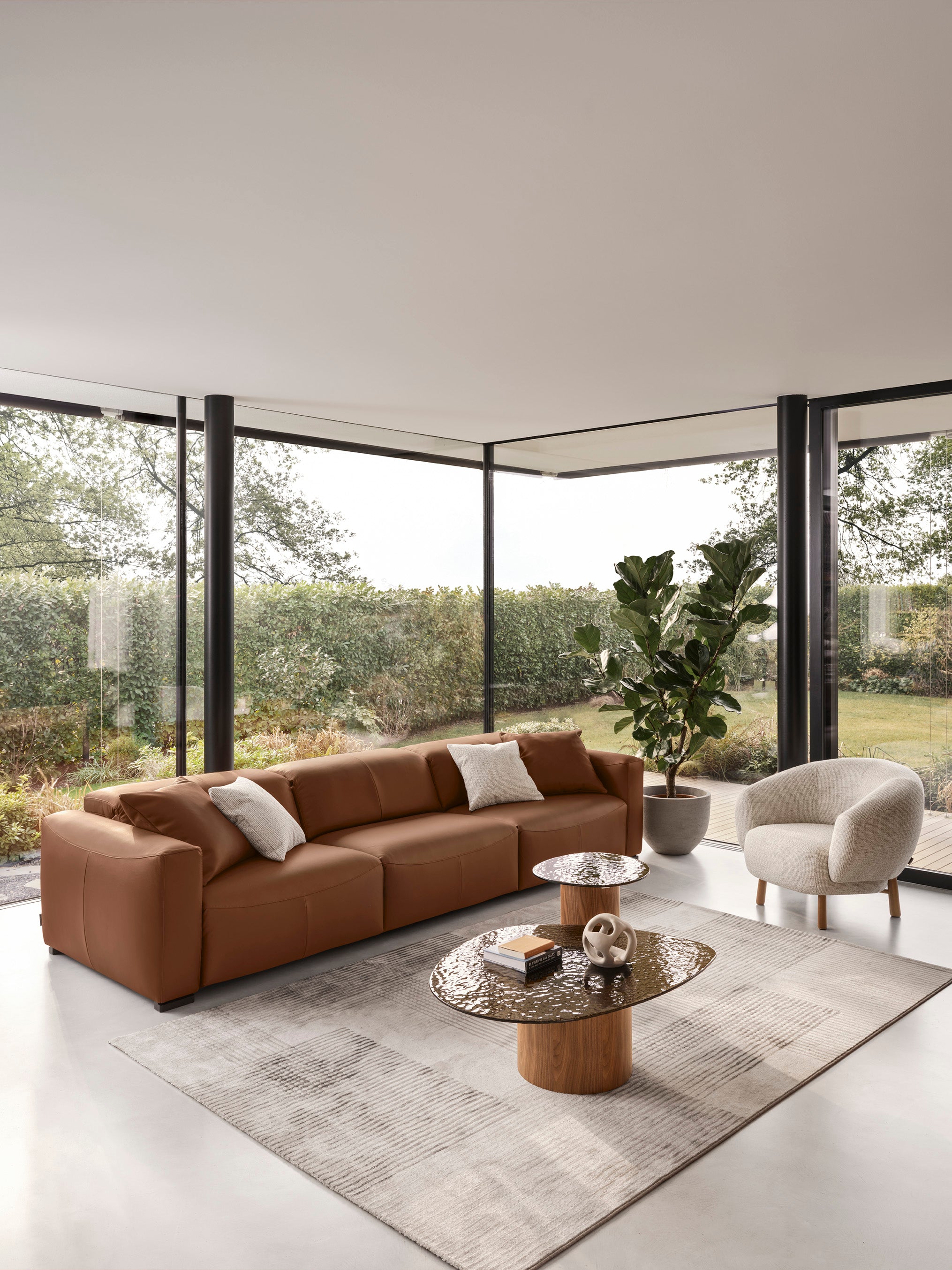 Upholstered RIO Armchair with Black Base