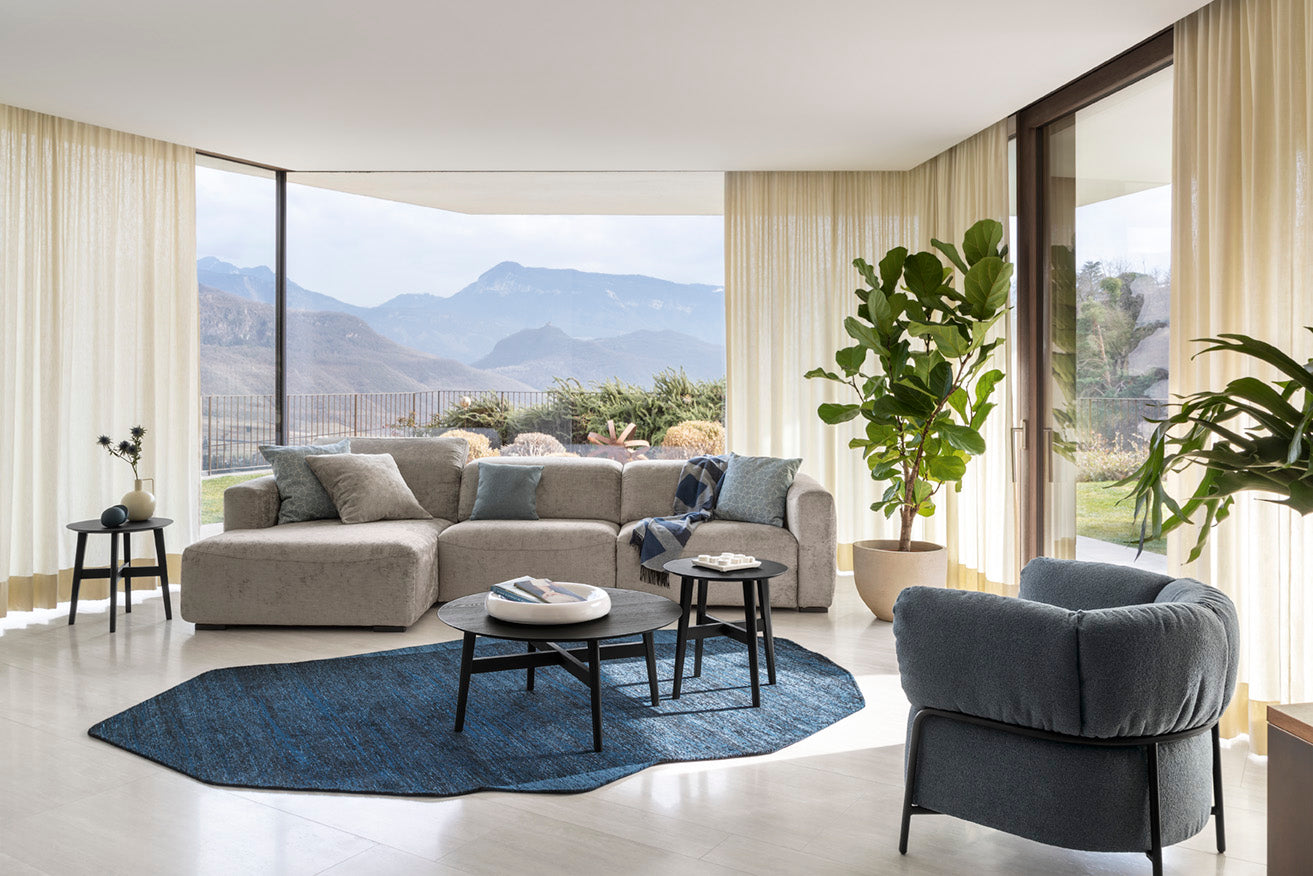 Right-sided upholstered WAVE corner sofa