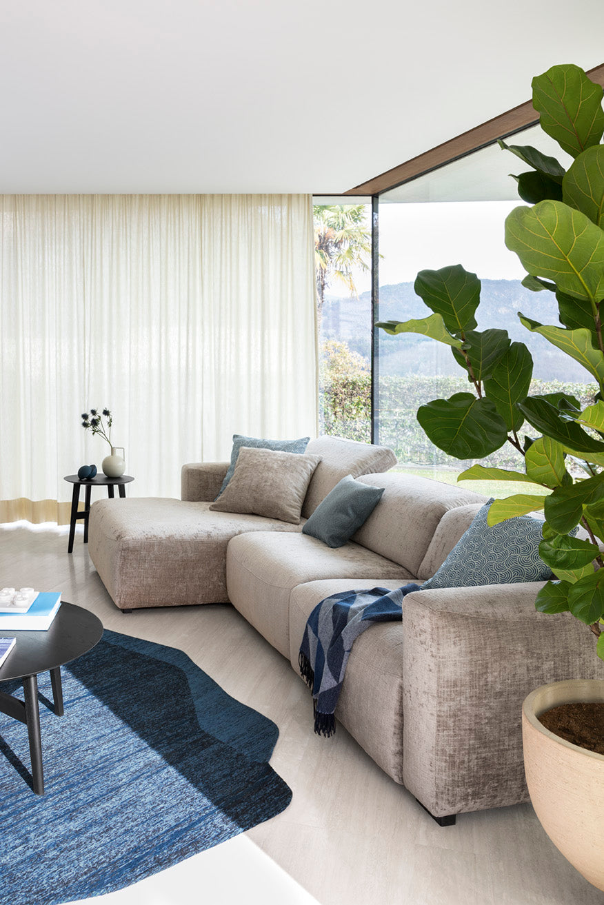 Right-sided upholstered WAVE corner sofa