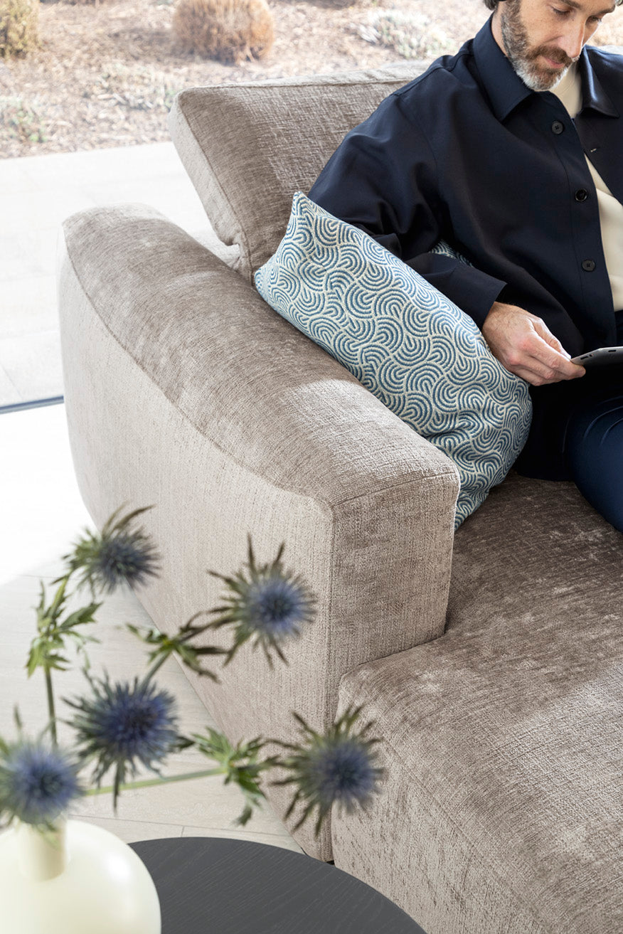 Right-sided upholstered WAVE corner sofa