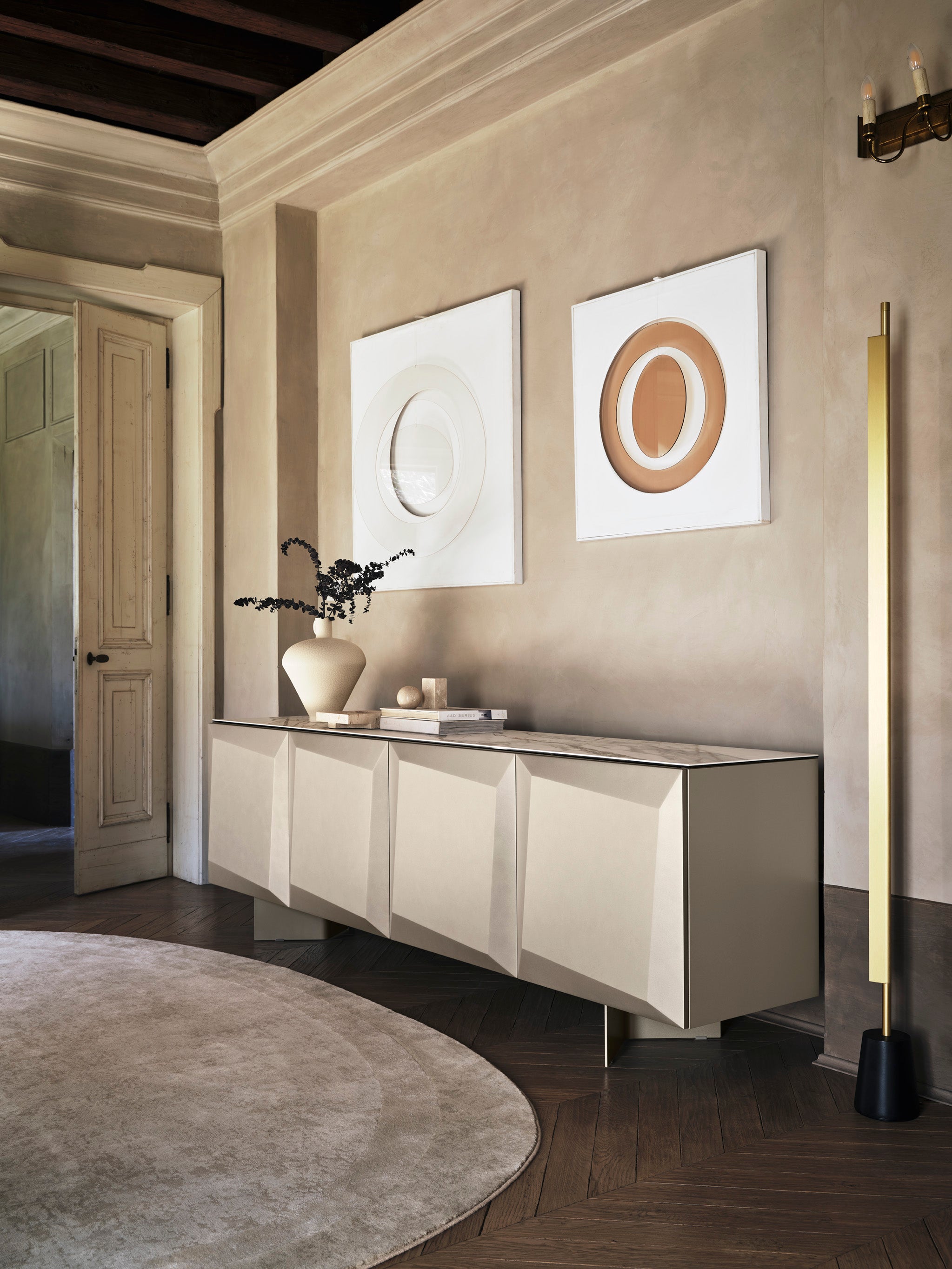 Ovaler Teppich BEAN cremefarben