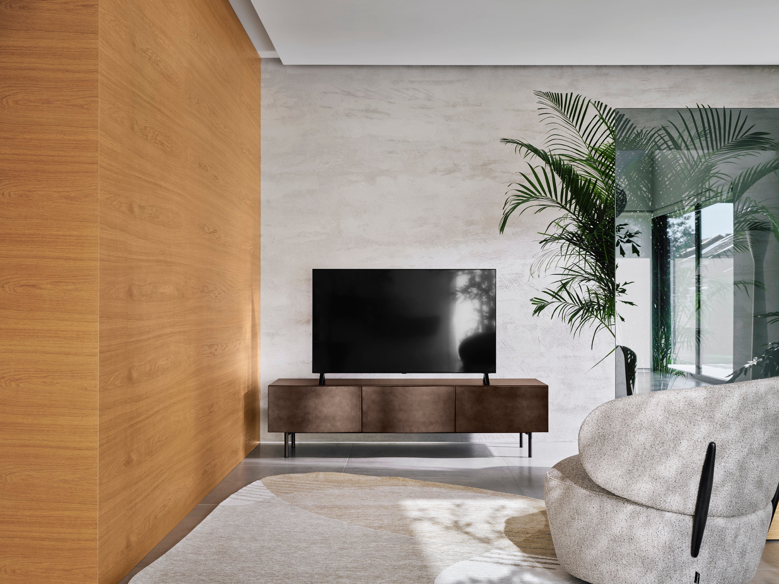 Fernsehschrank SINUOSA beige