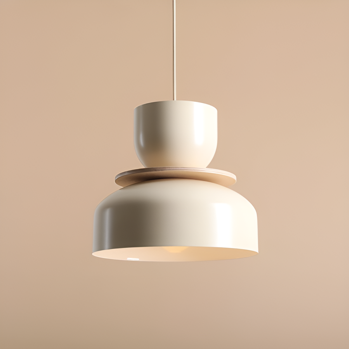 Creamy hanging lamp