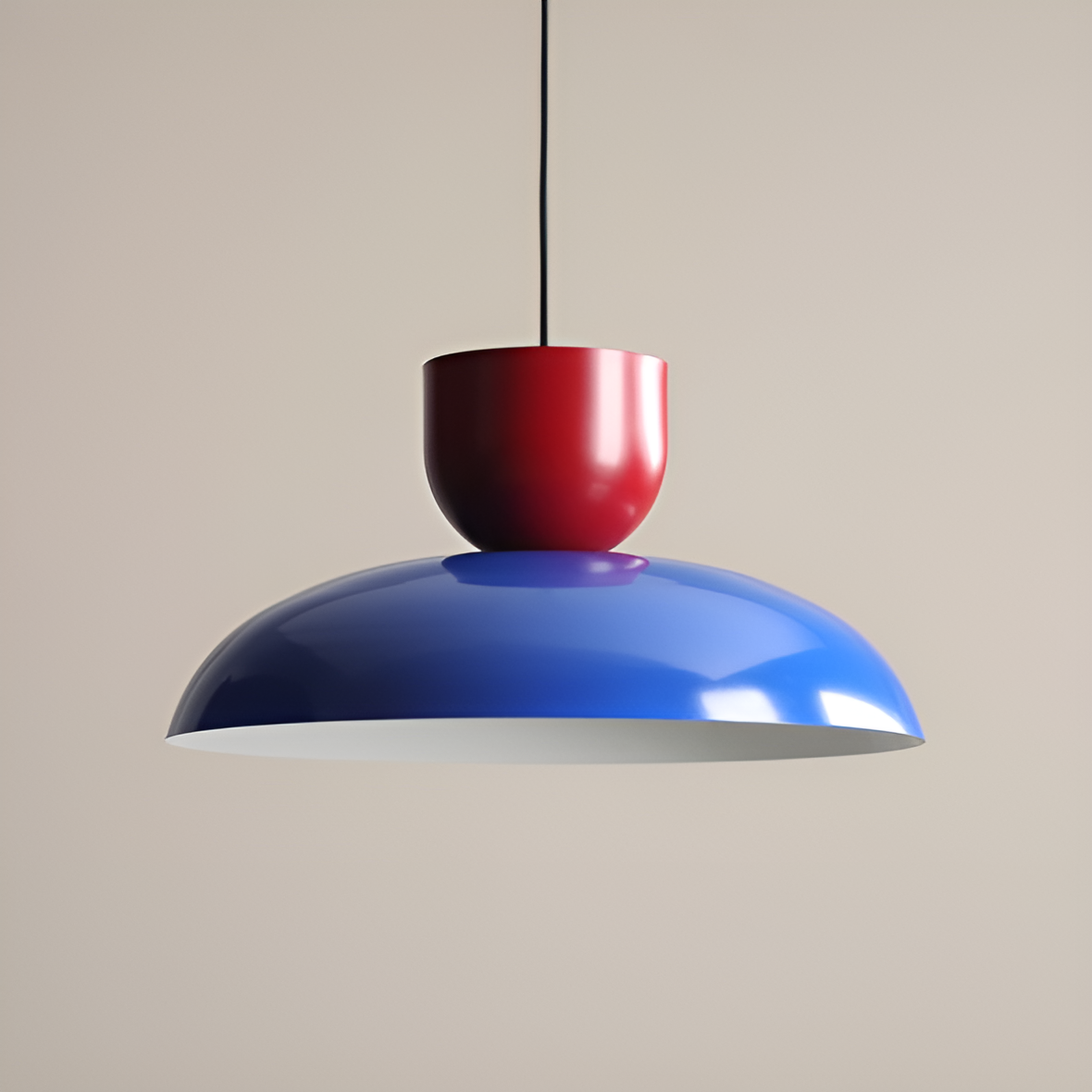 Hängelampe ELLA blau mit rot