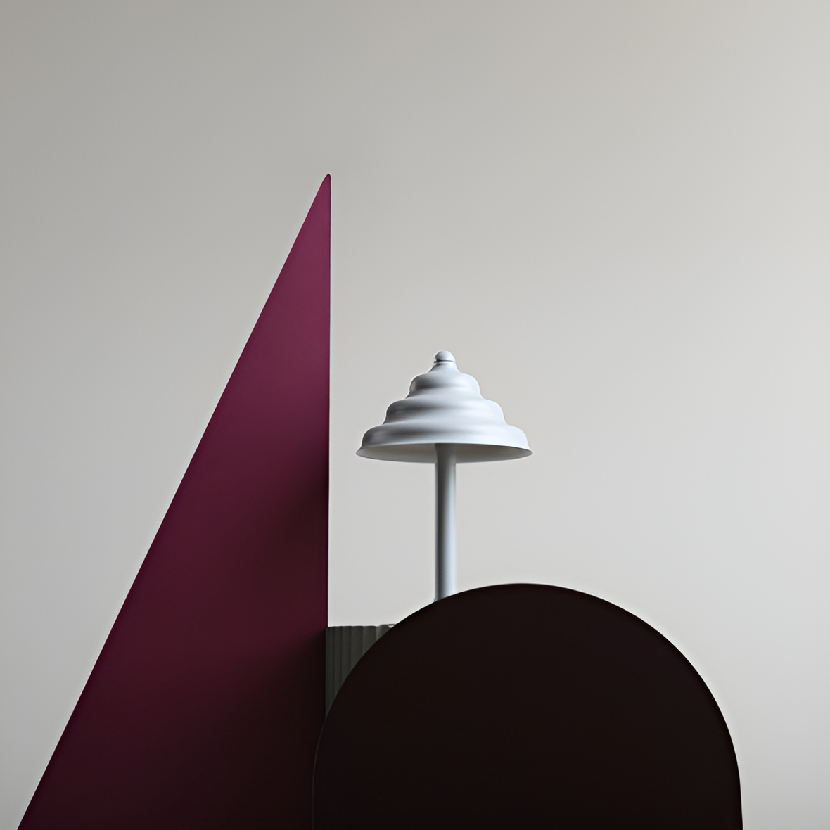Gray wave table lamp