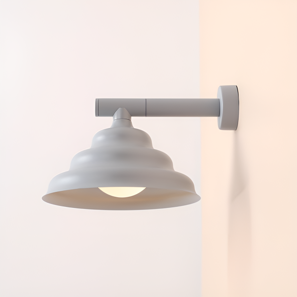 Gray wave wall lamp