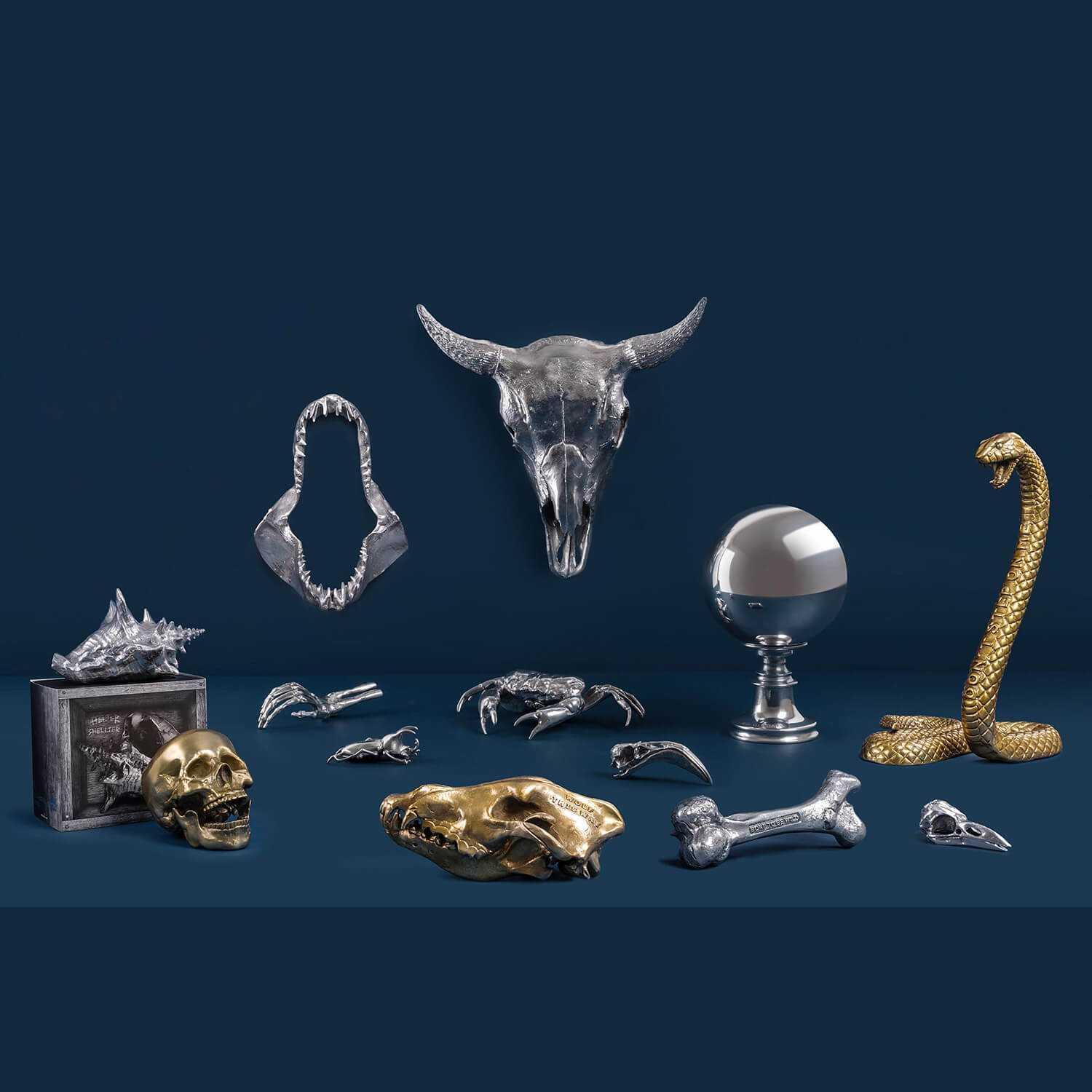 Dekoracja WUNDERKAMMER BISON SKULL srebrny Seletti Eye on Design
