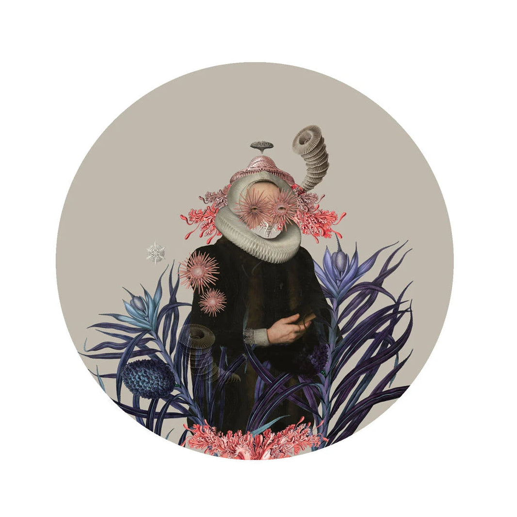 Circle-shaped mural DOTS - LADY MEDUSA beige