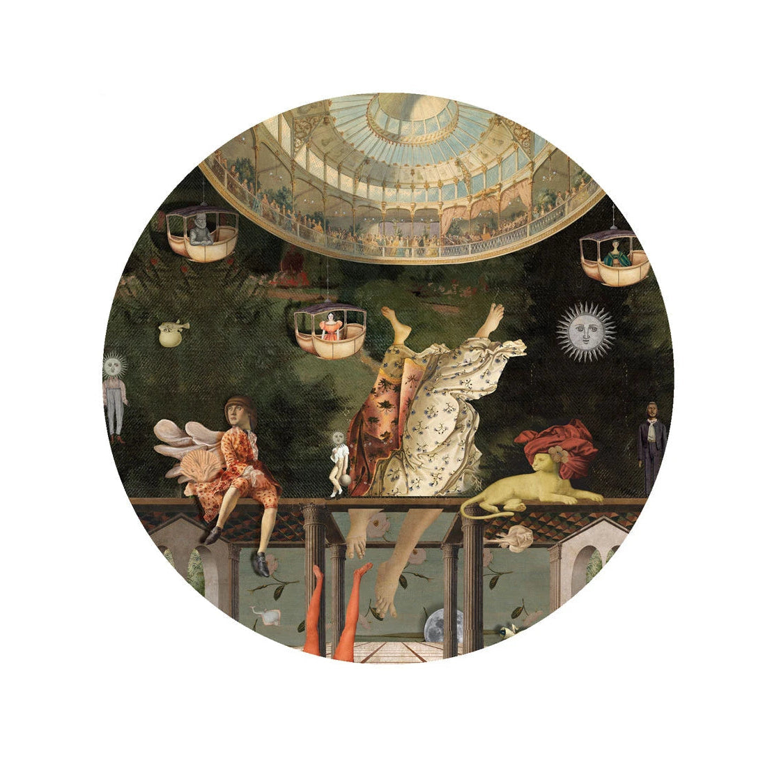 Wandleuchte DOTS LIGHTING - CAROUSEL grün mit Gold