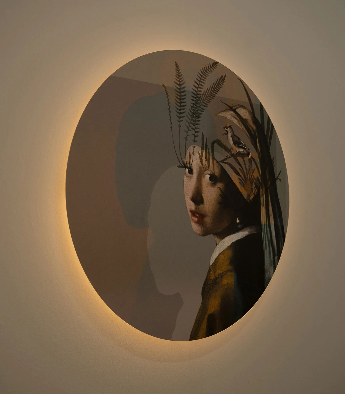 Wandleuchte DOTS LIGHTING - NATURE GIRL MIT DER PERLE beige mit grün