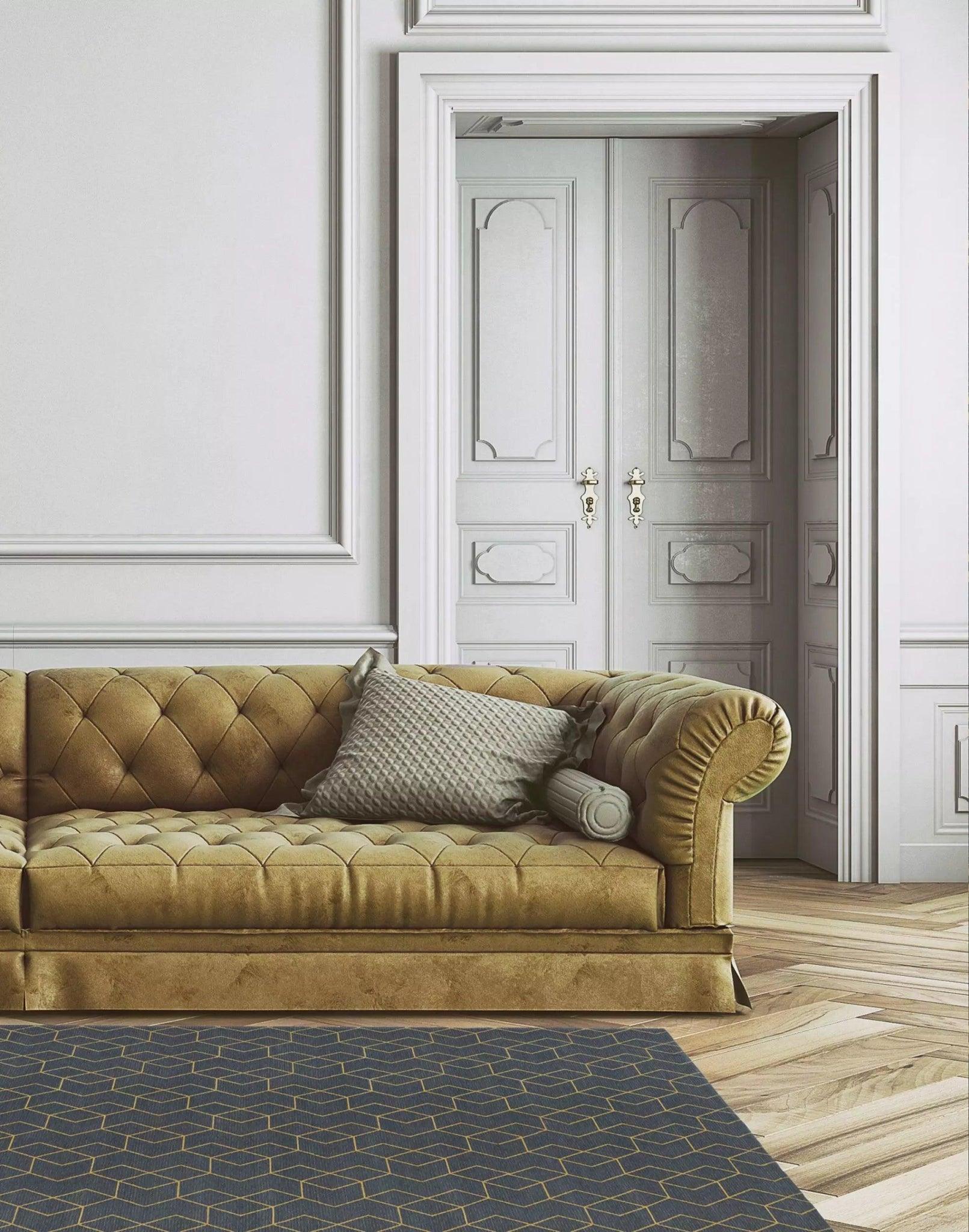 Dywan CUBE złoty Carpet Decor Eye on Design