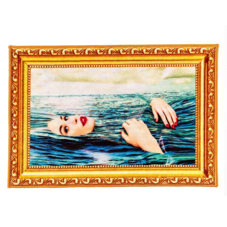 Dywan SEAGIRL ze złotą ramą Seletti Eye on Design